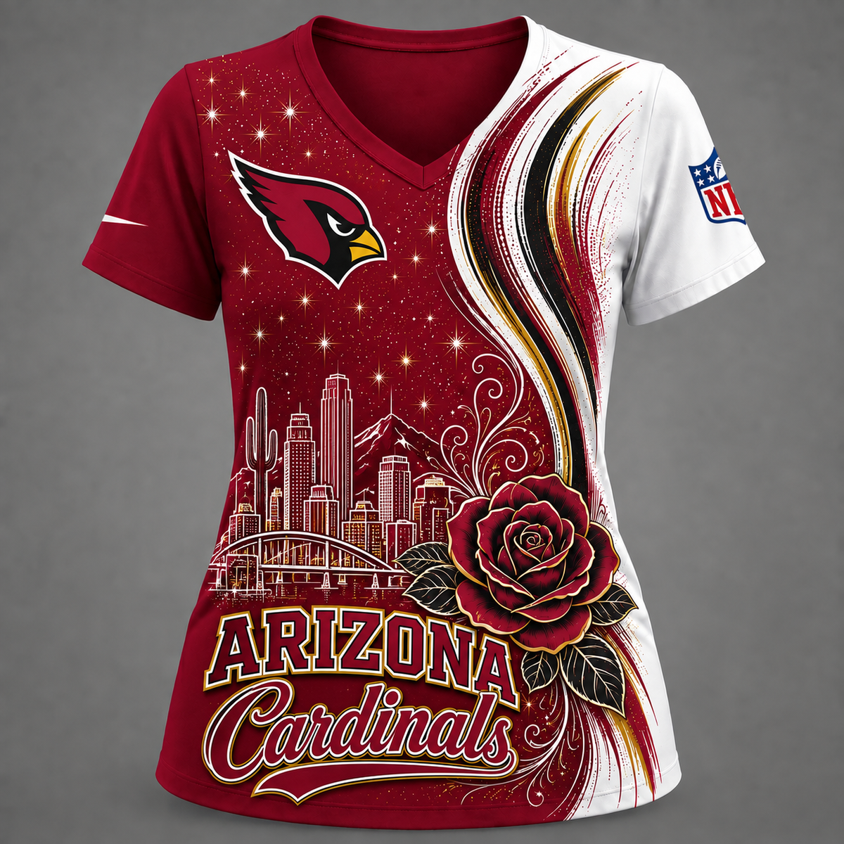AC Premium NFL Floral Skyline V-neck