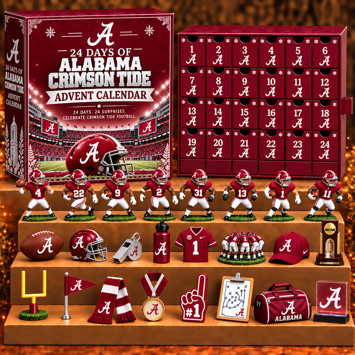 ACT x NCAA Personalized 24 Days Of American Football Advent Calendar Blink Box