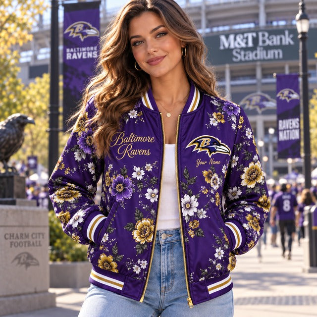 BR NFL Baseball Jacket Custom Name For Fan