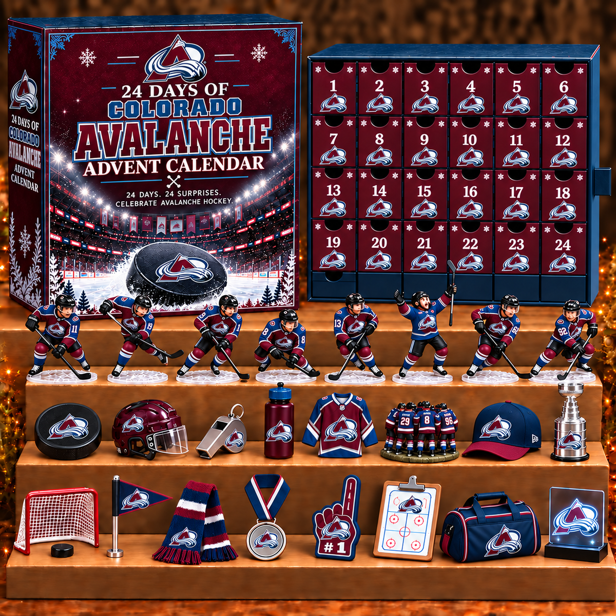 CA x NHL Personalized 24 Days Of Hockey Ice Advent Calendar Blink Box