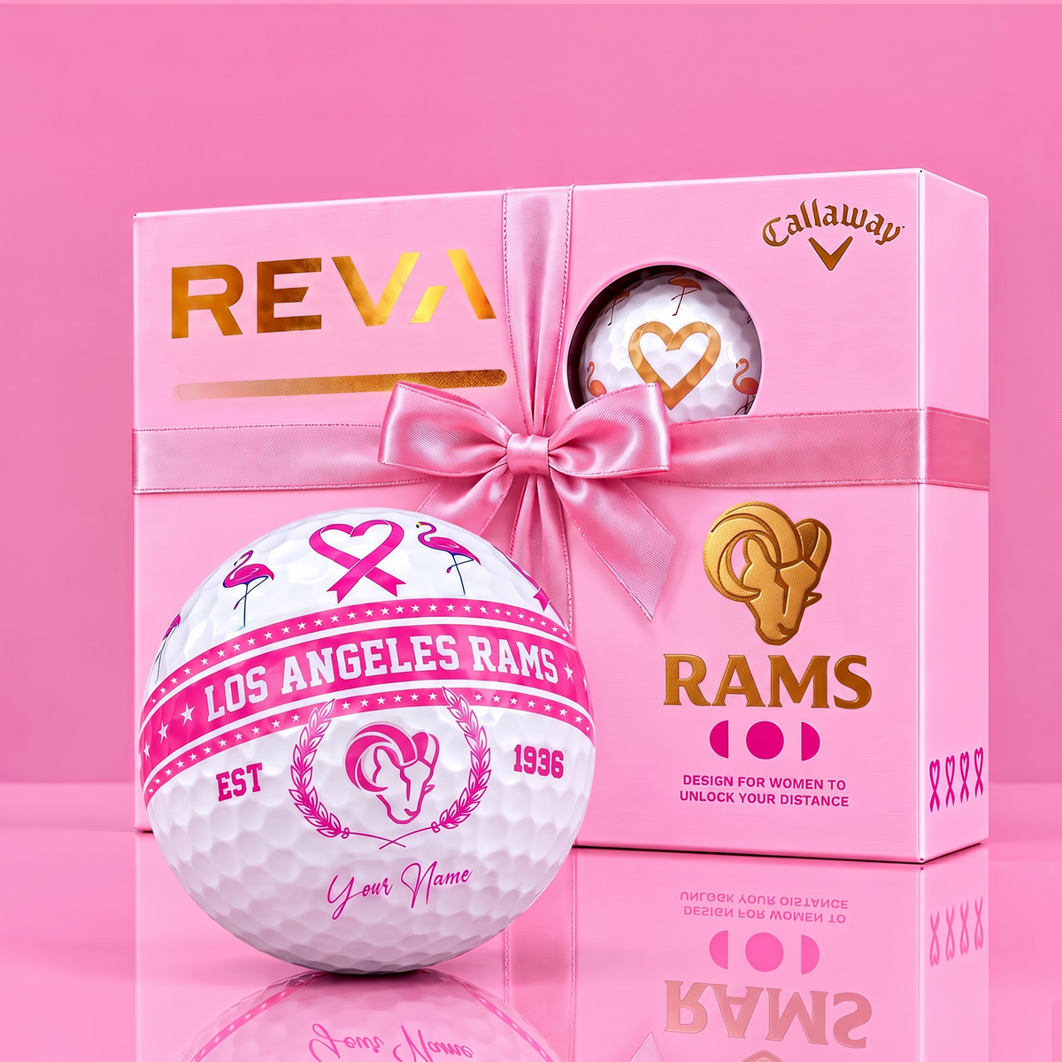 CALLAWAY REVA X PREMIUM NFL LAR DELUXE PERSONALIZED GOLF BALL FOR WOMEN TOURNAMENT LIMITED EDITION V2