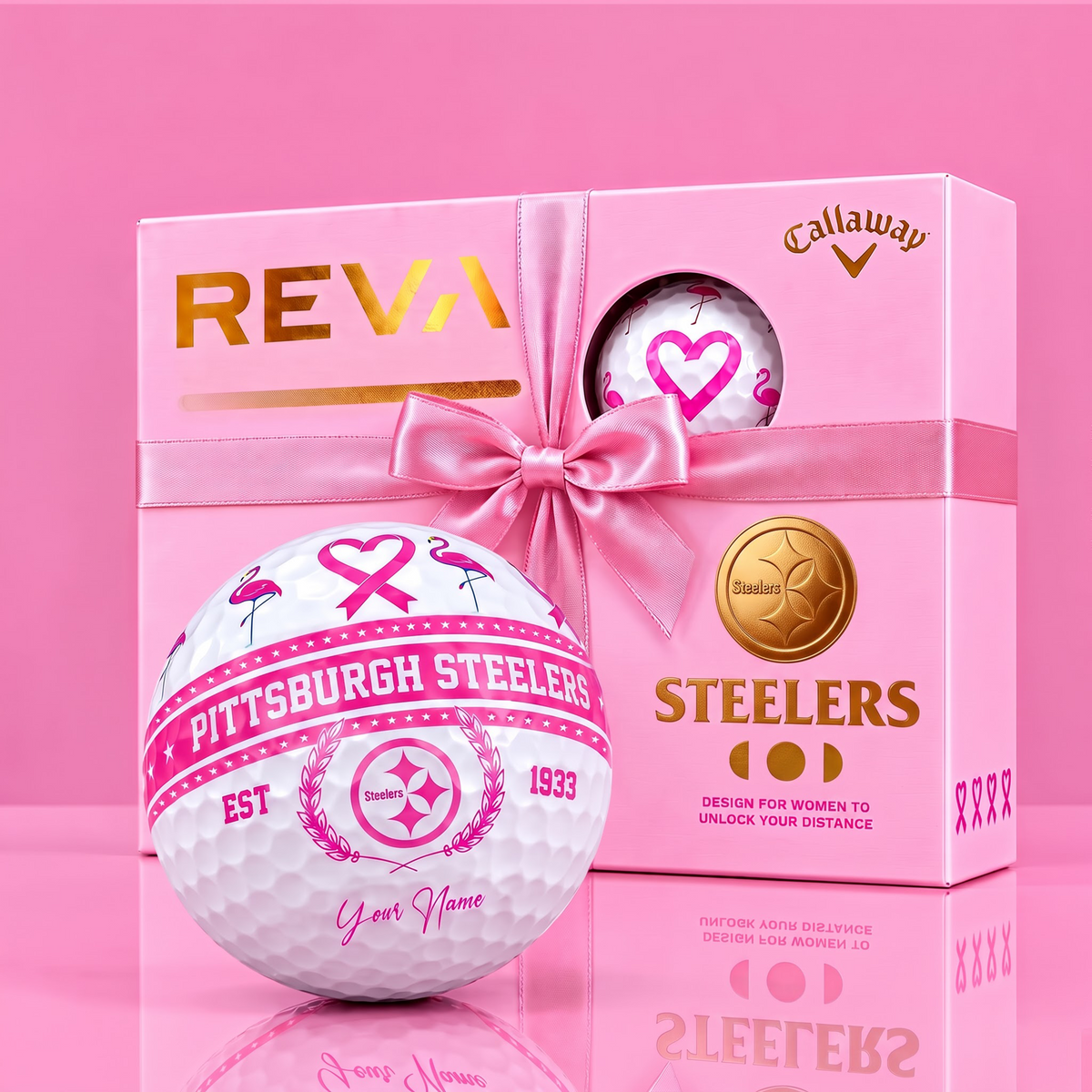 CALLAWAY REVA X PREMIUM NFL PS DELUXE PERSONALIZED GOLF BALL FOR WOMEN TOURNAMENT LIMITED EDITION V2