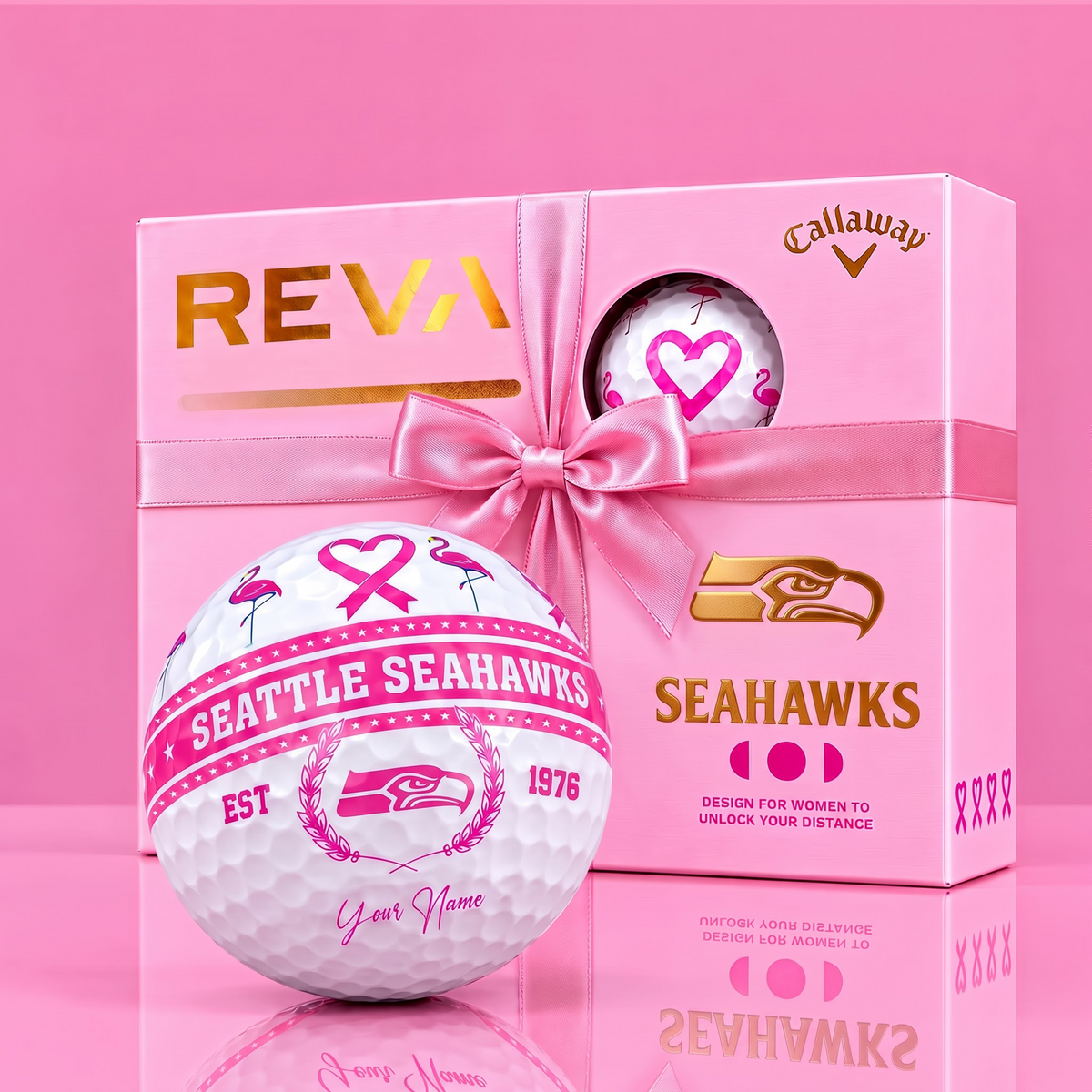 CALLAWAY REVA X PREMIUM NFL SS DELUXE PERSONALIZED GOLF BALL FOR WOMEN TOURNAMENT LIMITED EDITION V2