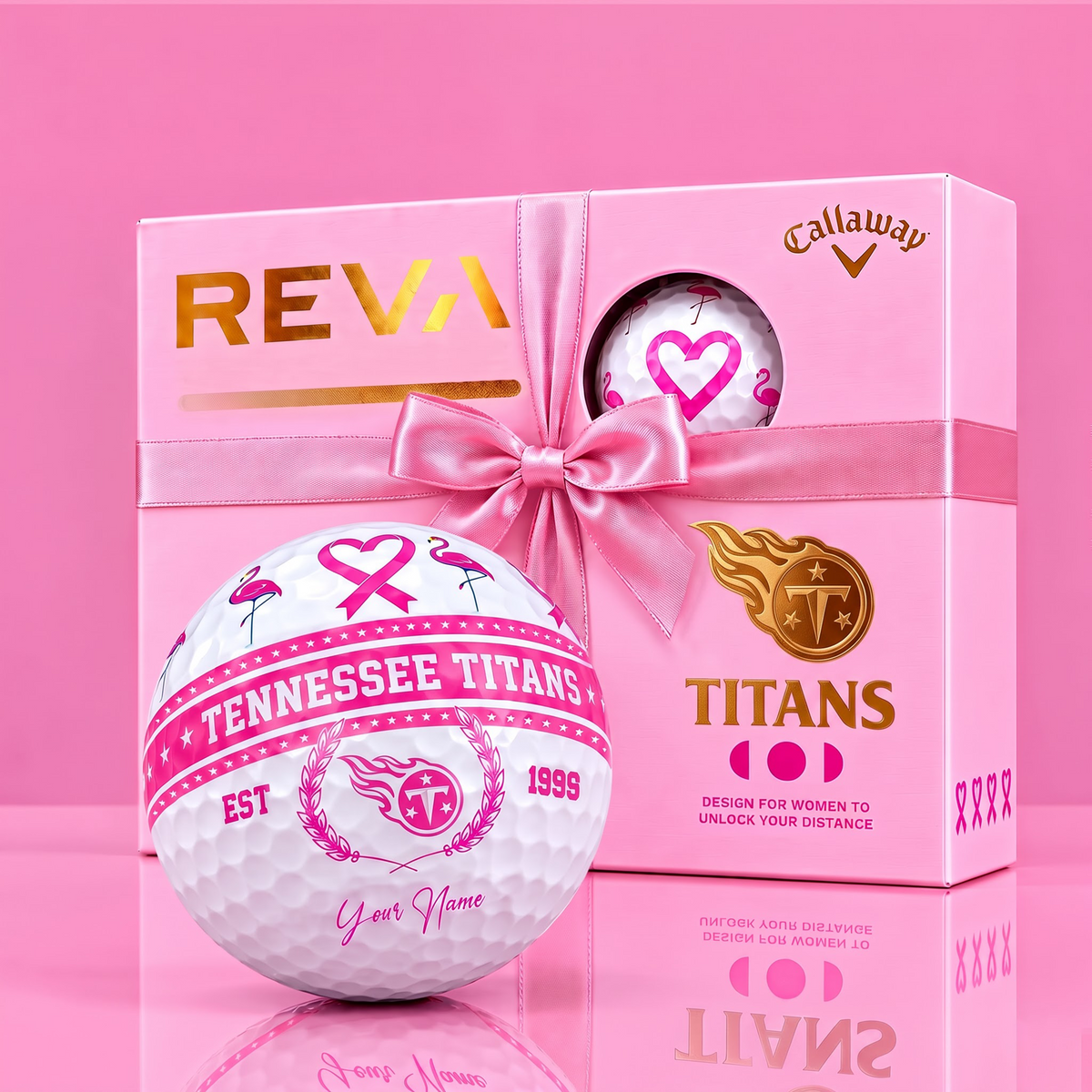 CALLAWAY REVA X PREMIUM NFL TT DELUXE PERSONALIZED GOLF BALL FOR WOMEN TOURNAMENT LIMITED EDITION V2