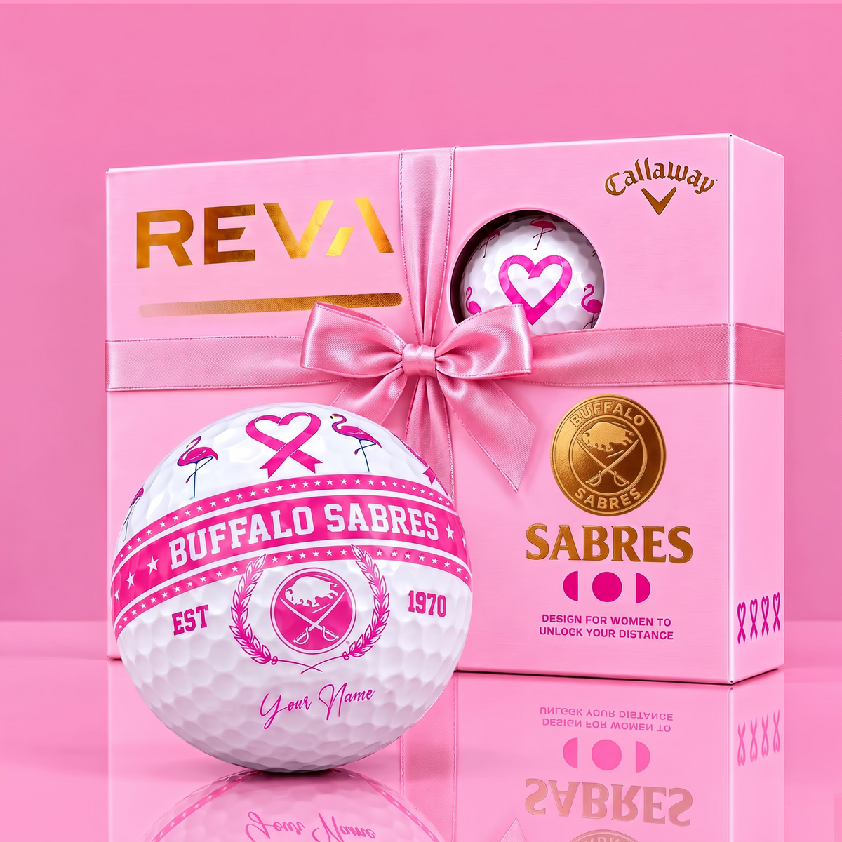 CALLAWAY REVA X PREMIUM NHL BS DELUXE PERSONALIZED GOLF BALL FOR WOMEN TOURNAMENT LIMITED EDITION V2