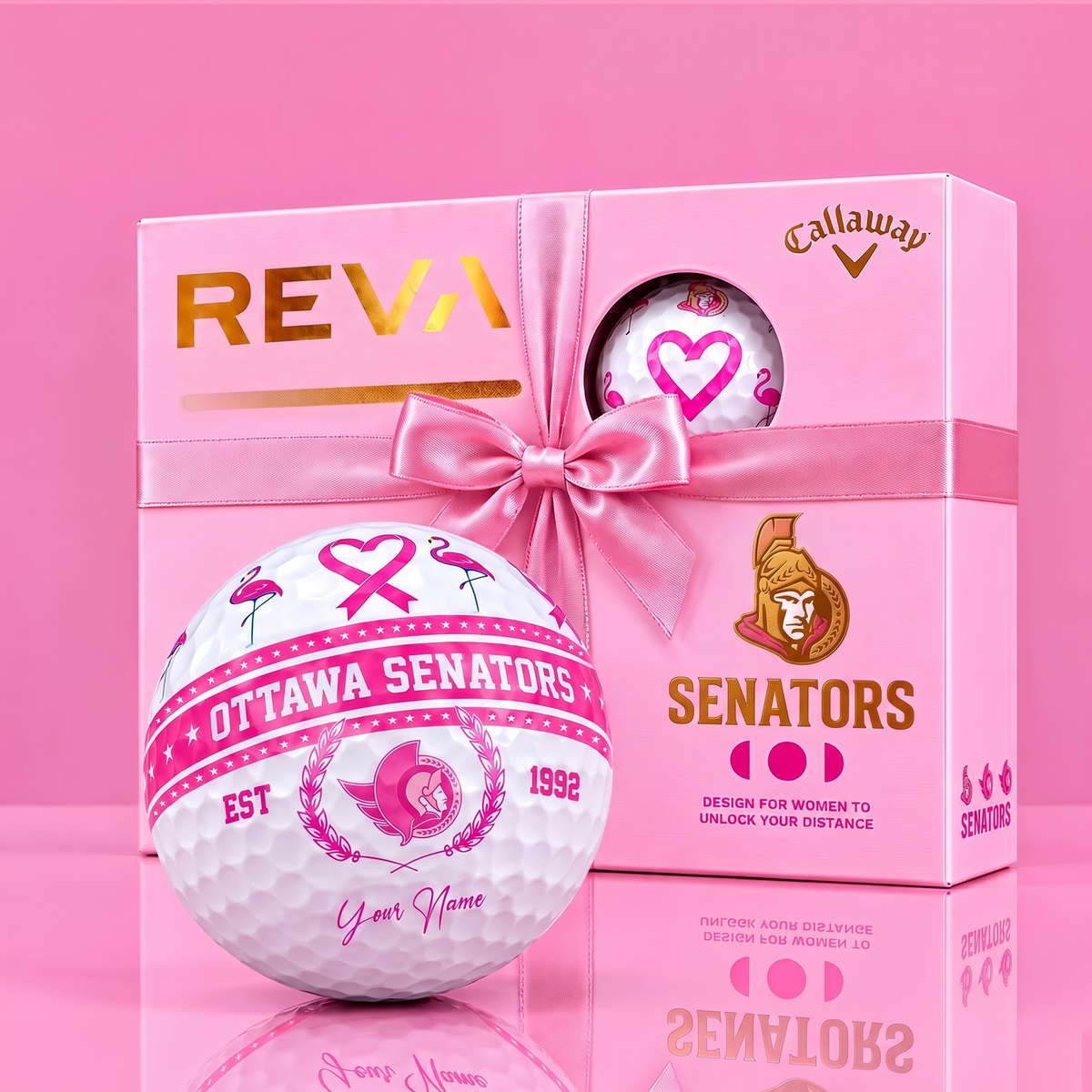 CALLAWAY REVA X PREMIUM NHL OS DELUXE PERSONALIZED GOLF BALL FOR WOMEN TOURNAMENT LIMITED EDITION V2
