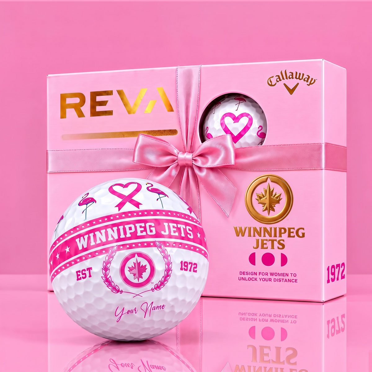 CALLAWAY REVA X PREMIUM NHL WJ DELUXE PERSONALIZED GOLF BALL FOR WOMEN TOURNAMENT LIMITED EDITION V2
