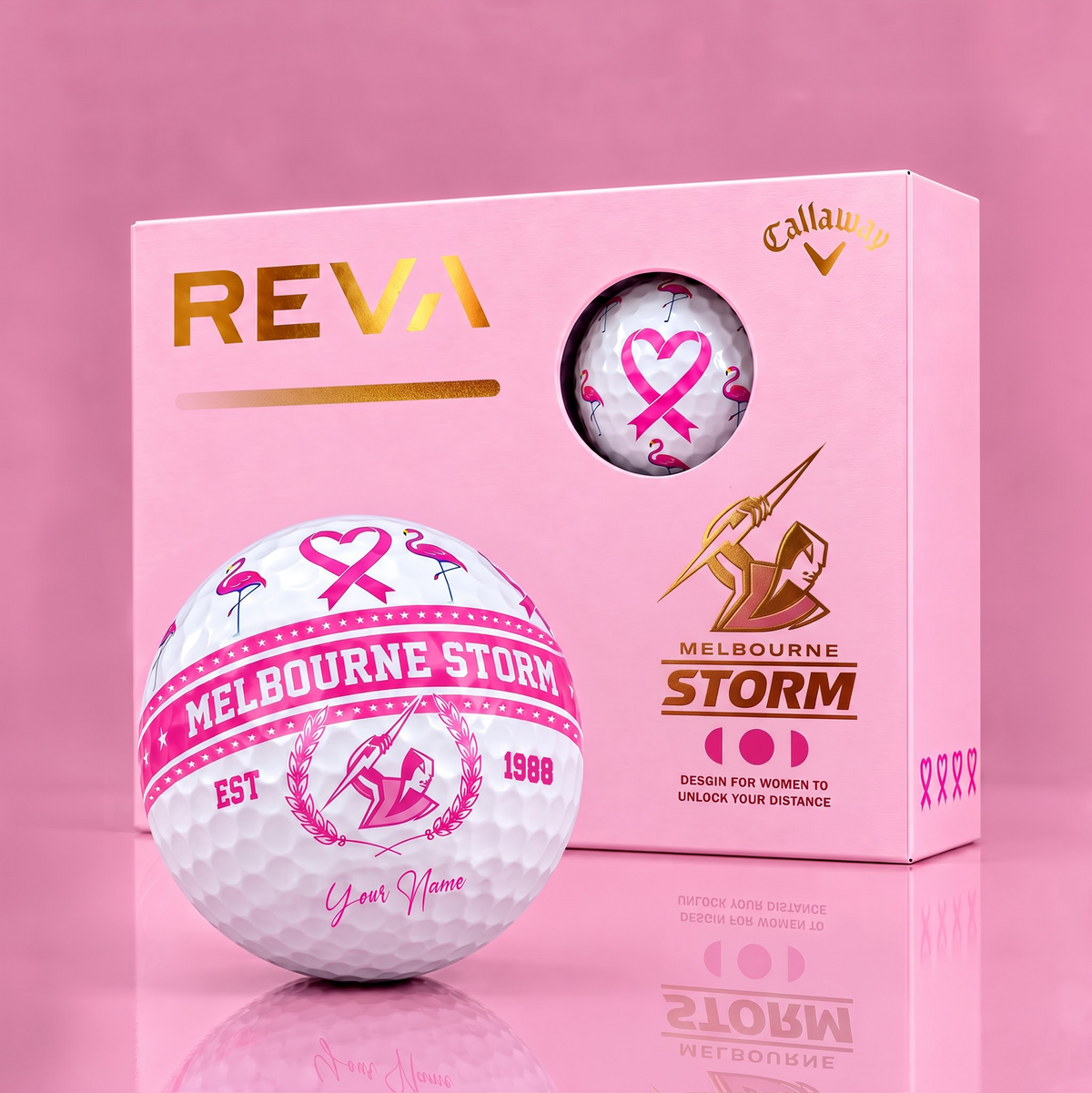 CALLAWAY REVA X PREMIUM NRL MS DELUXE PERSONALIZED GOLF BALL FOR WOMEN TOURNAMENT LIMITED EDITION V2