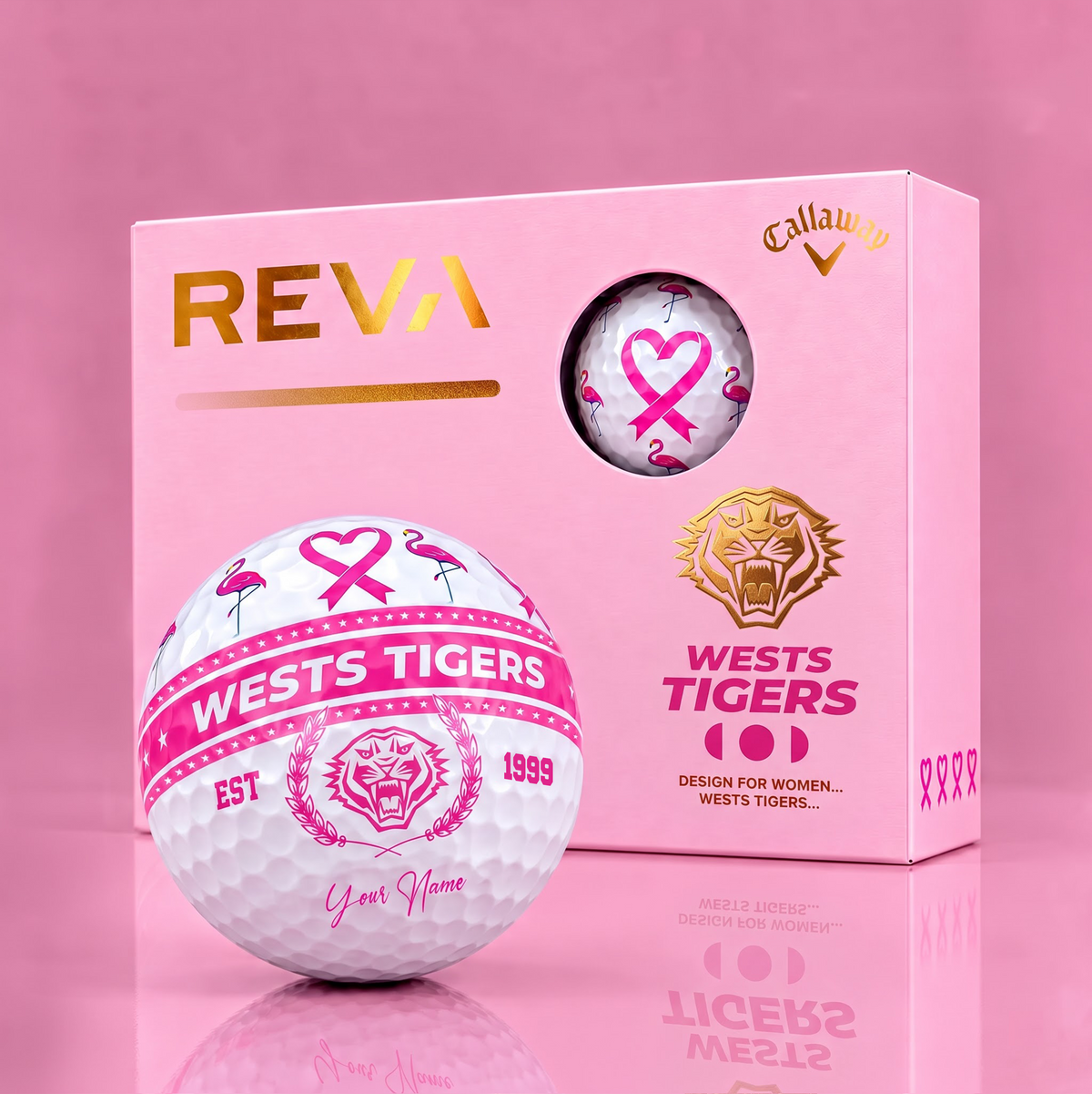 CALLAWAY REVA X PREMIUM NRL WT DELUXE PERSONALIZED GOLF BALL FOR WOMEN TOURNAMENT LIMITED EDITION V2