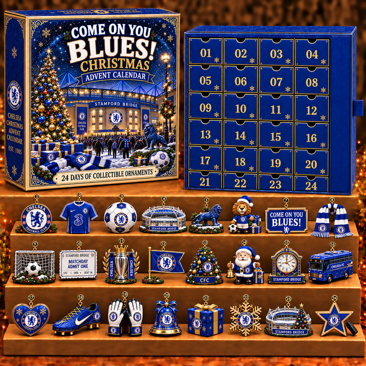 CHE x EPL Personalized 24 Days Of Football Advent Calendar Blink Box V2