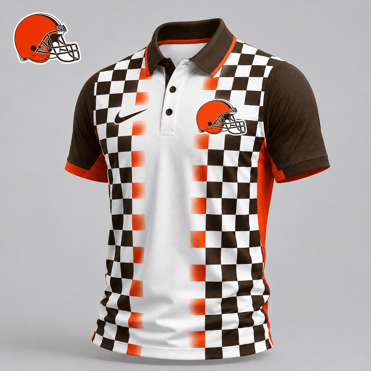 CLE Premium NFL Checkered Fade Polo Shirt