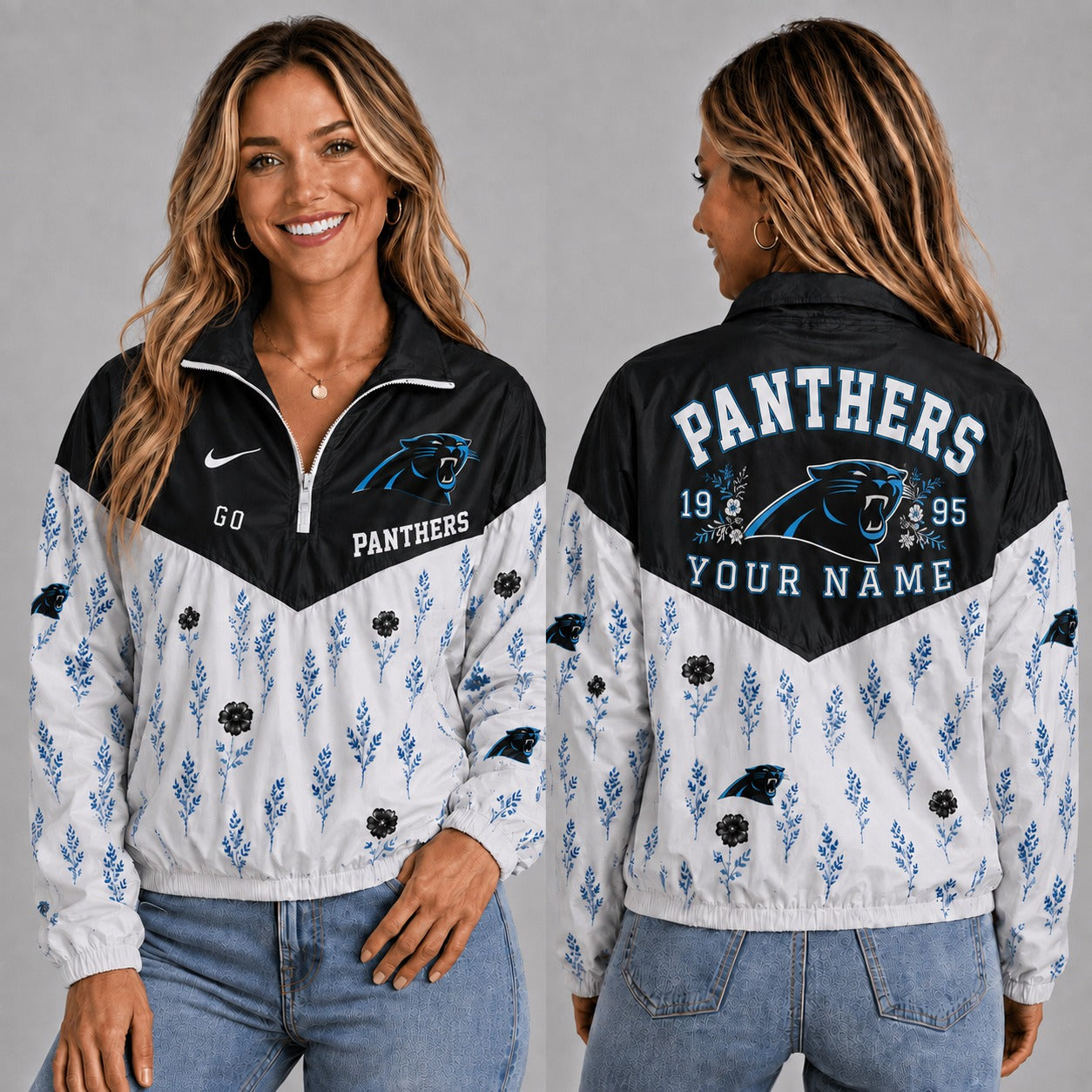 CP x NFL Personalized Women Quarter Zip Jacket