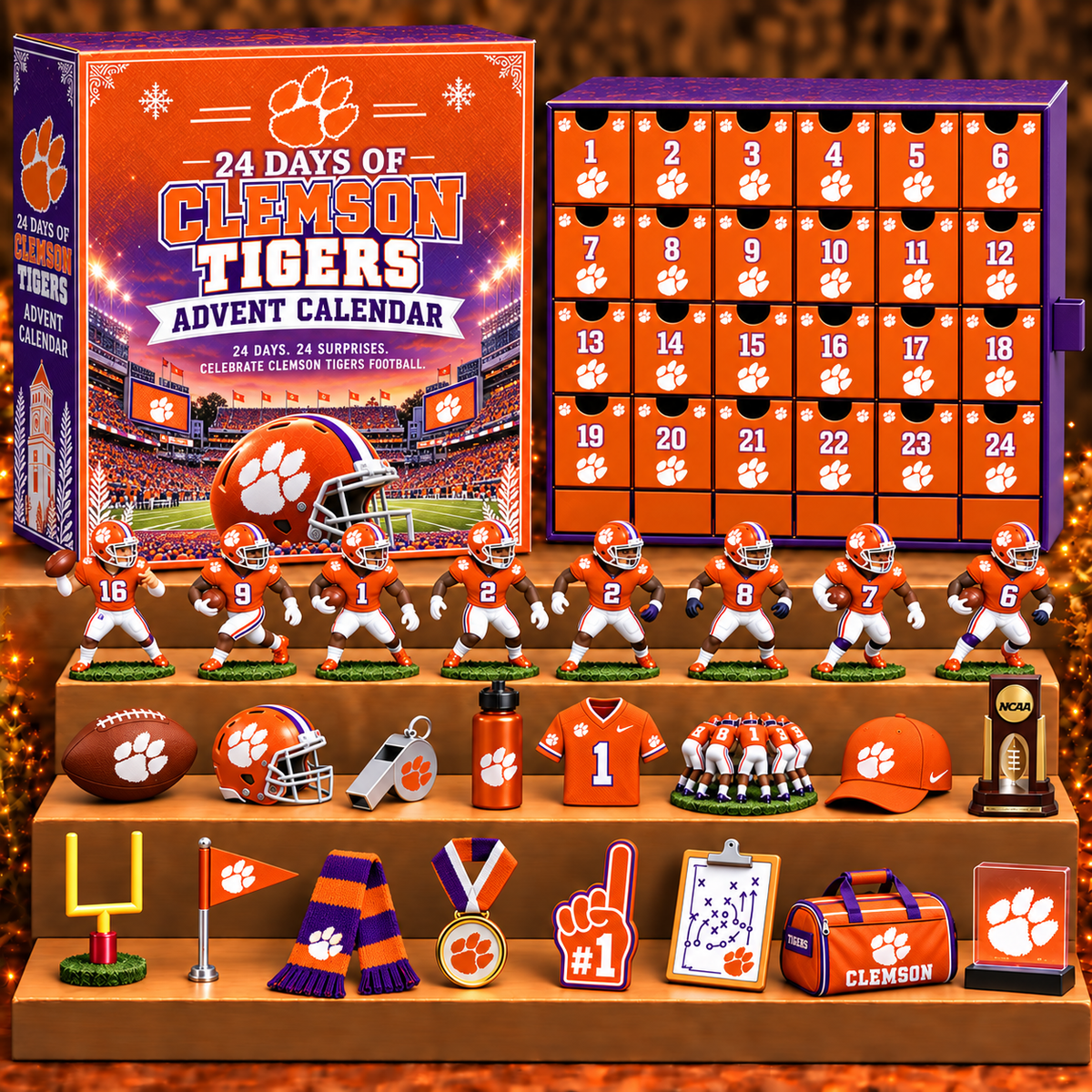 CT x NCAA Personalized 24 Days Of American Football Advent Calendar Blink Box