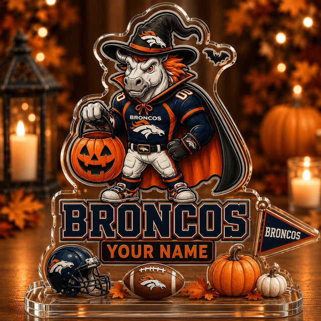 DB NFL Halloween Acrylic Block Plaque Personalized Gift For Fan