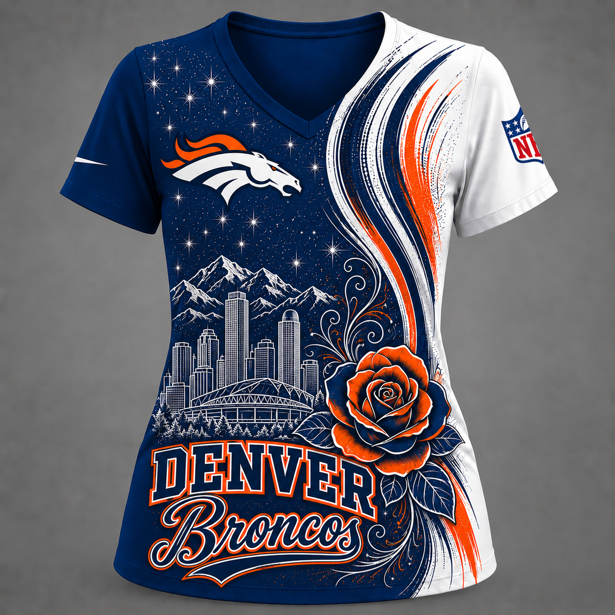 DB Premium NFL Floral Skyline V-neck