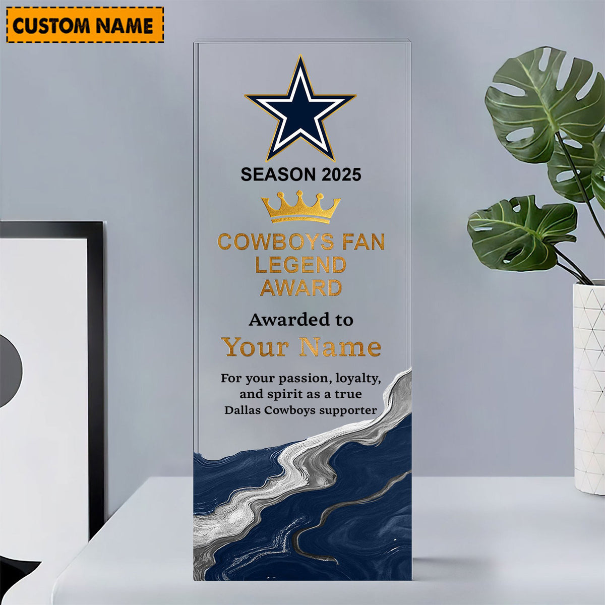 DC NFL Personalized Acrylic Award Plaque Funny Christmas Gift For Family