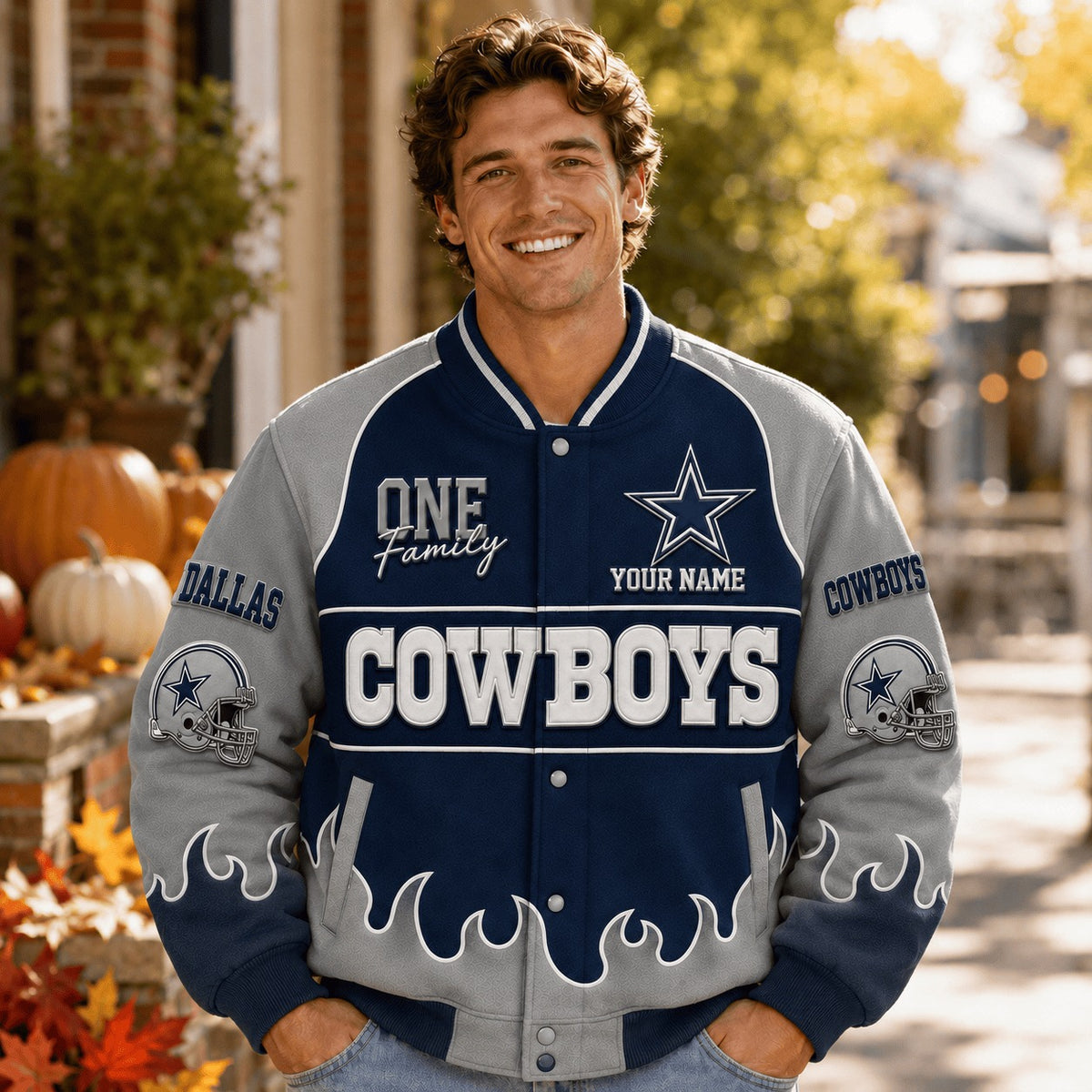 DC NFL Team Baseball Jacket Custom Any Name Gift For Fan