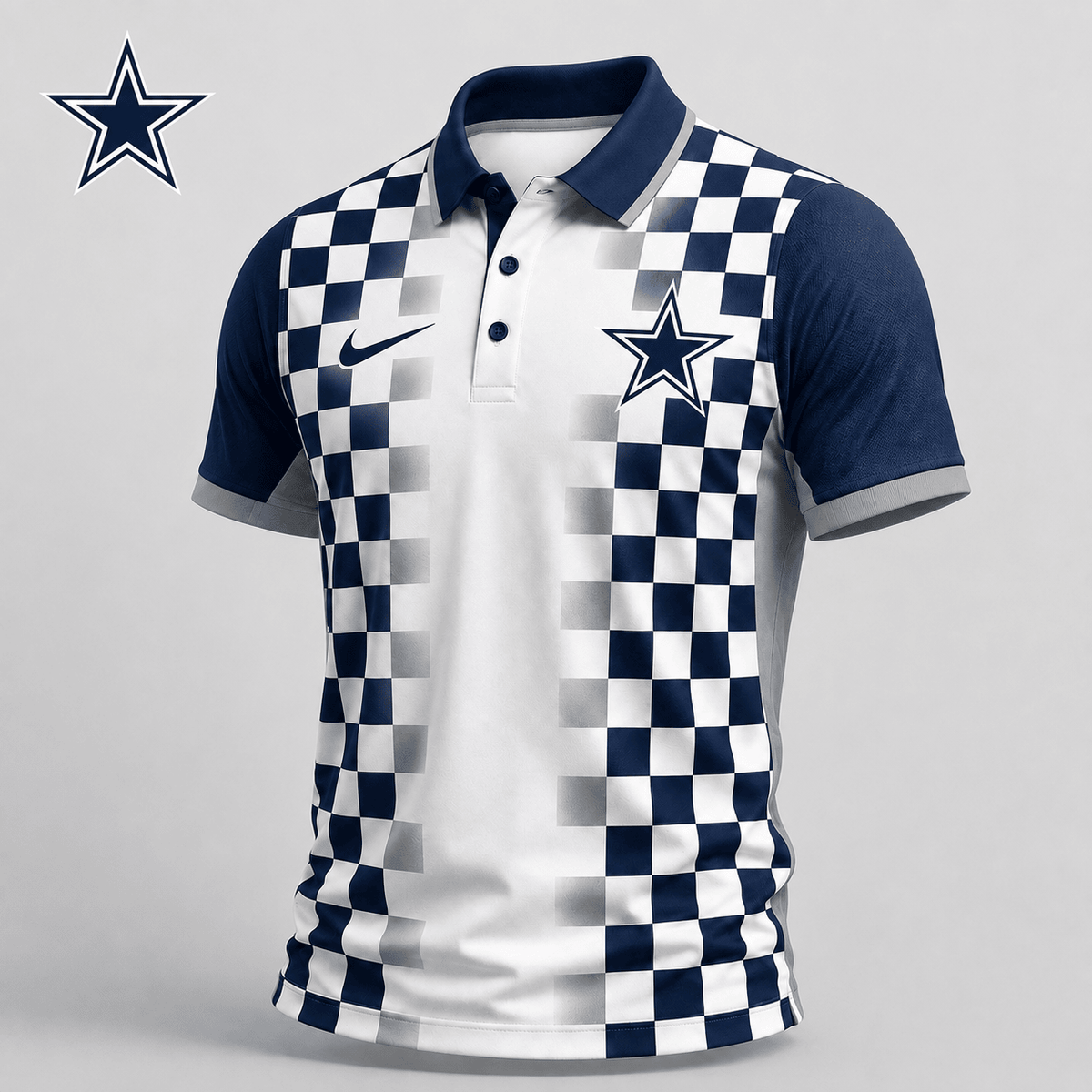 DC Premium NFL Checkered Fade Polo Shirt
