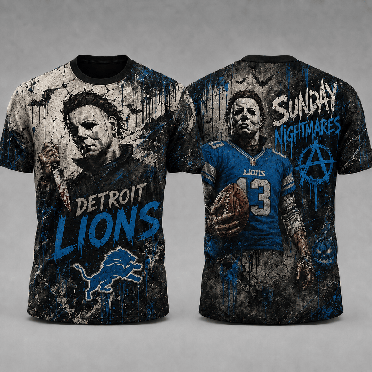 DL Premium NFL Michael Myers Sunday Nightmares 3D T-Shirt For Horror Football Fans