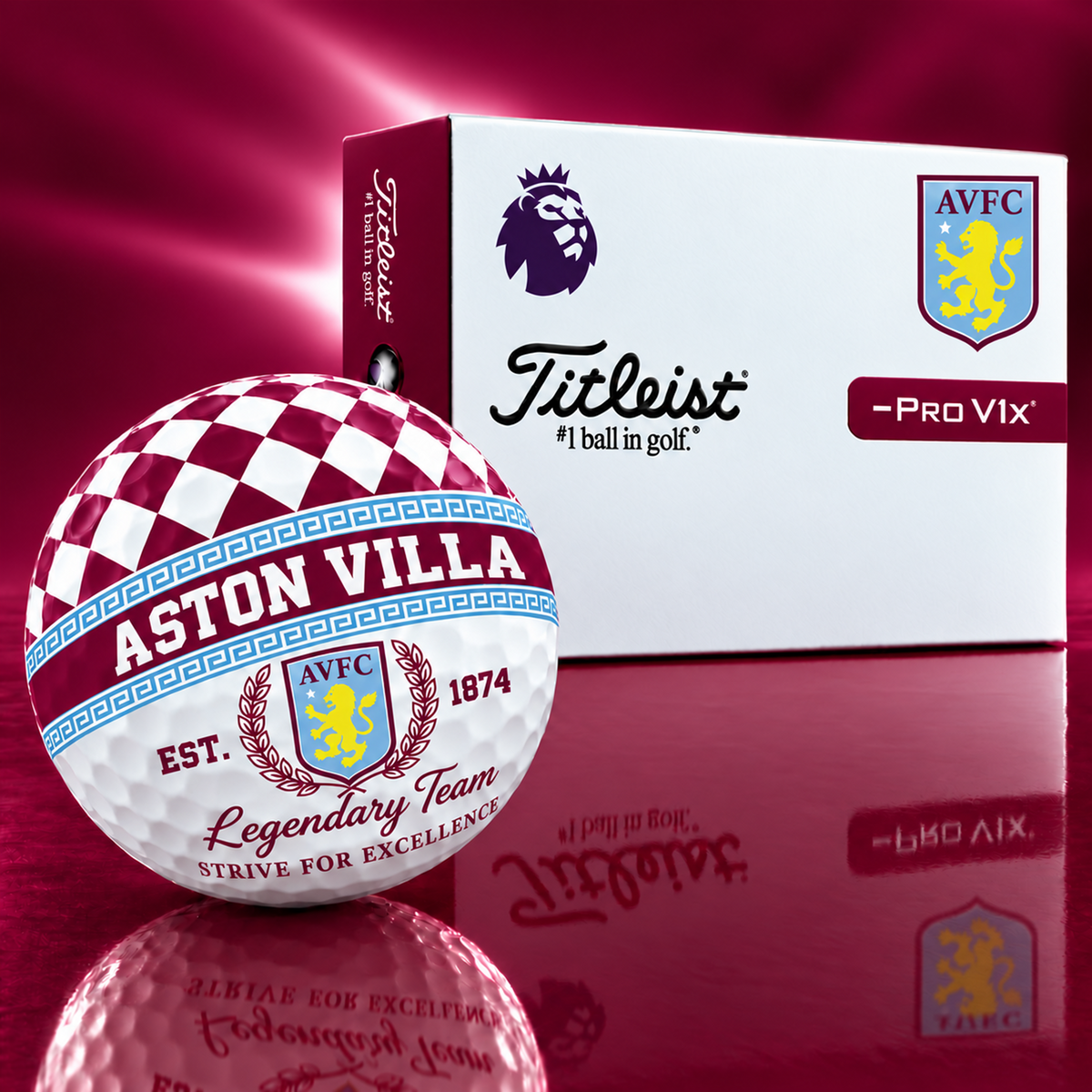 Exclusive EPL x AVL Legendary Team V10 Golf Ball
