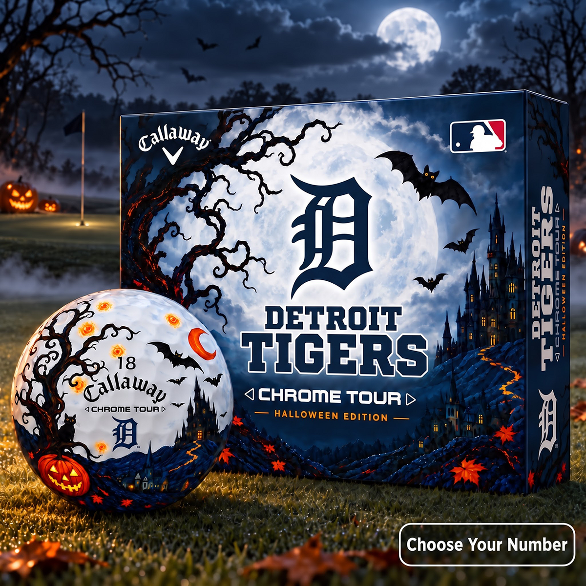 Exclusive MLB x DET Halloween Edition Personalized Golf Ball