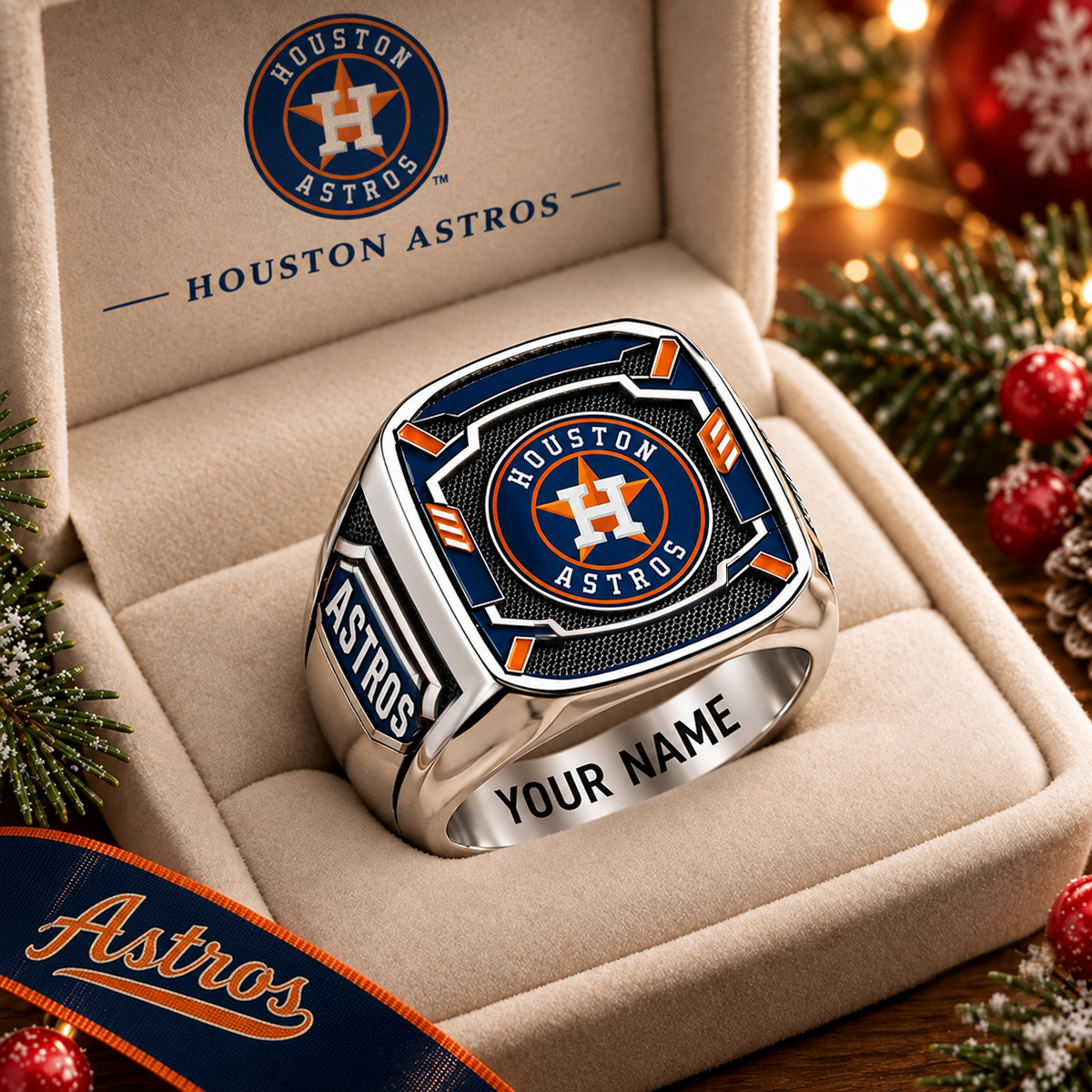 Exclusive MLB x HOU Personalized Name Ring