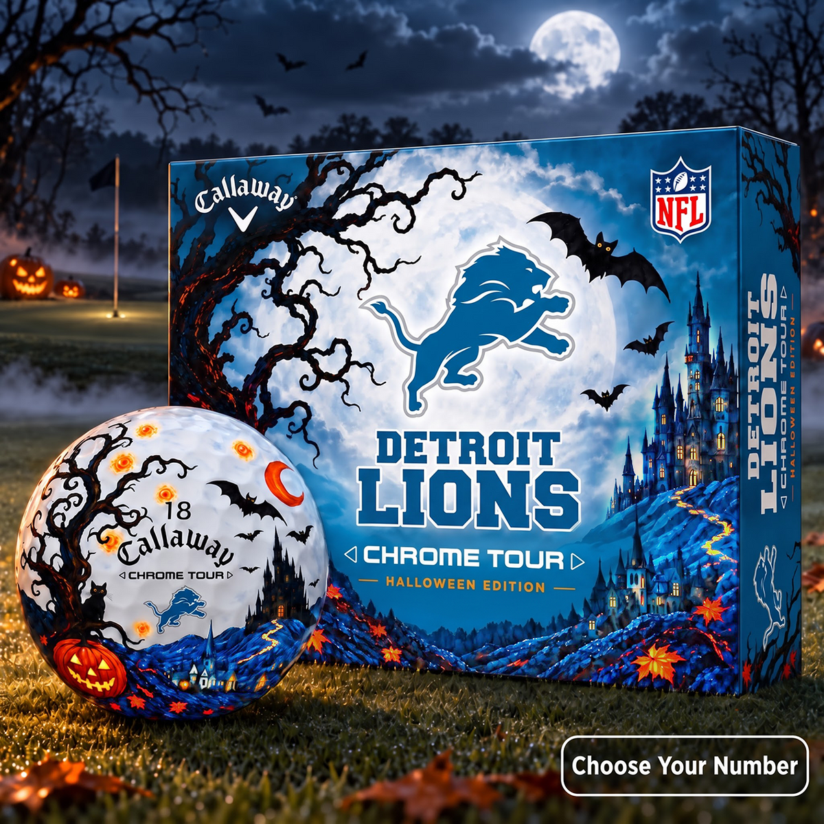 Exclusive NFL x DET Halloween Edition Personalized Golf Ball