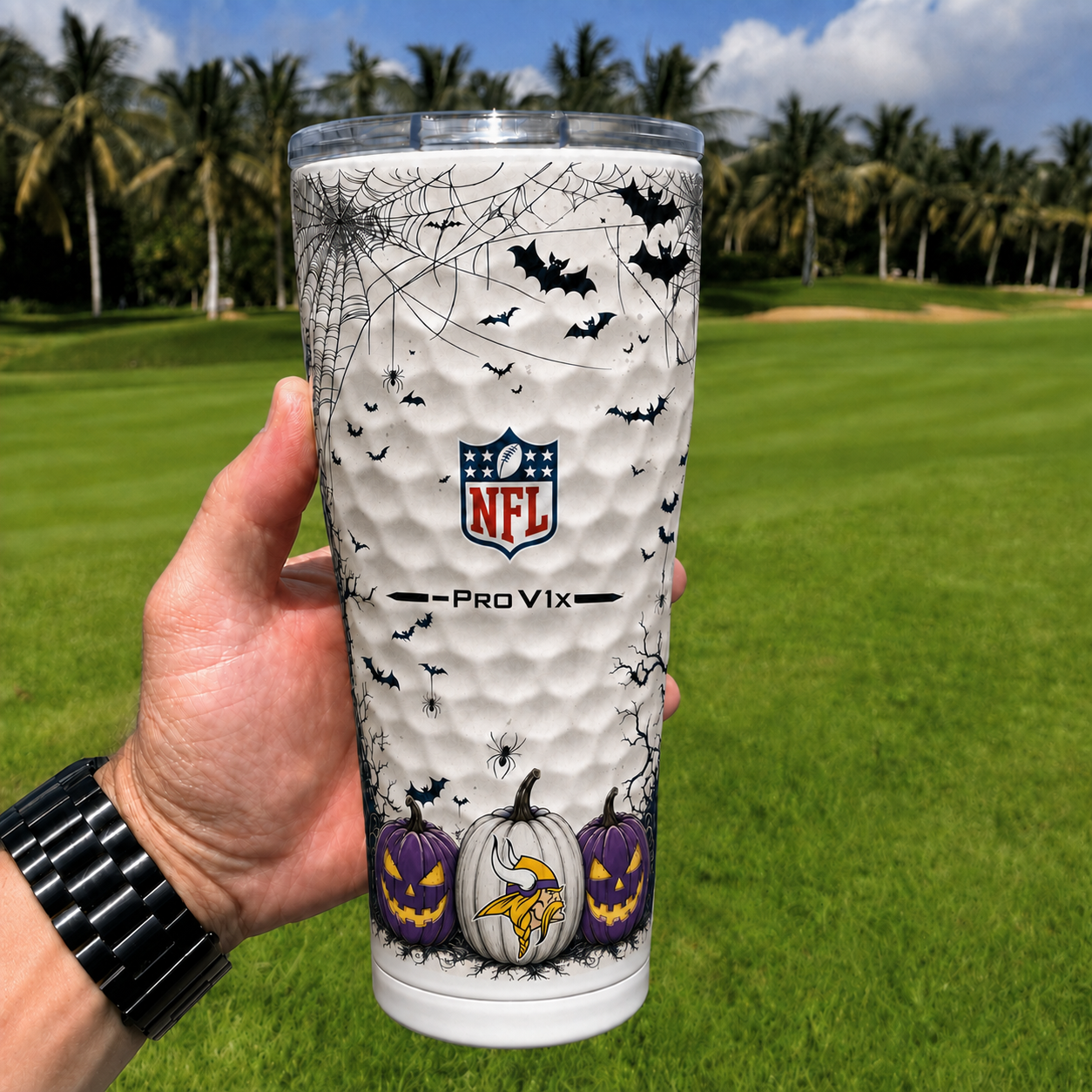 Exclusive NFL x MIN Halloween V2 Monogram Golf Tumbler