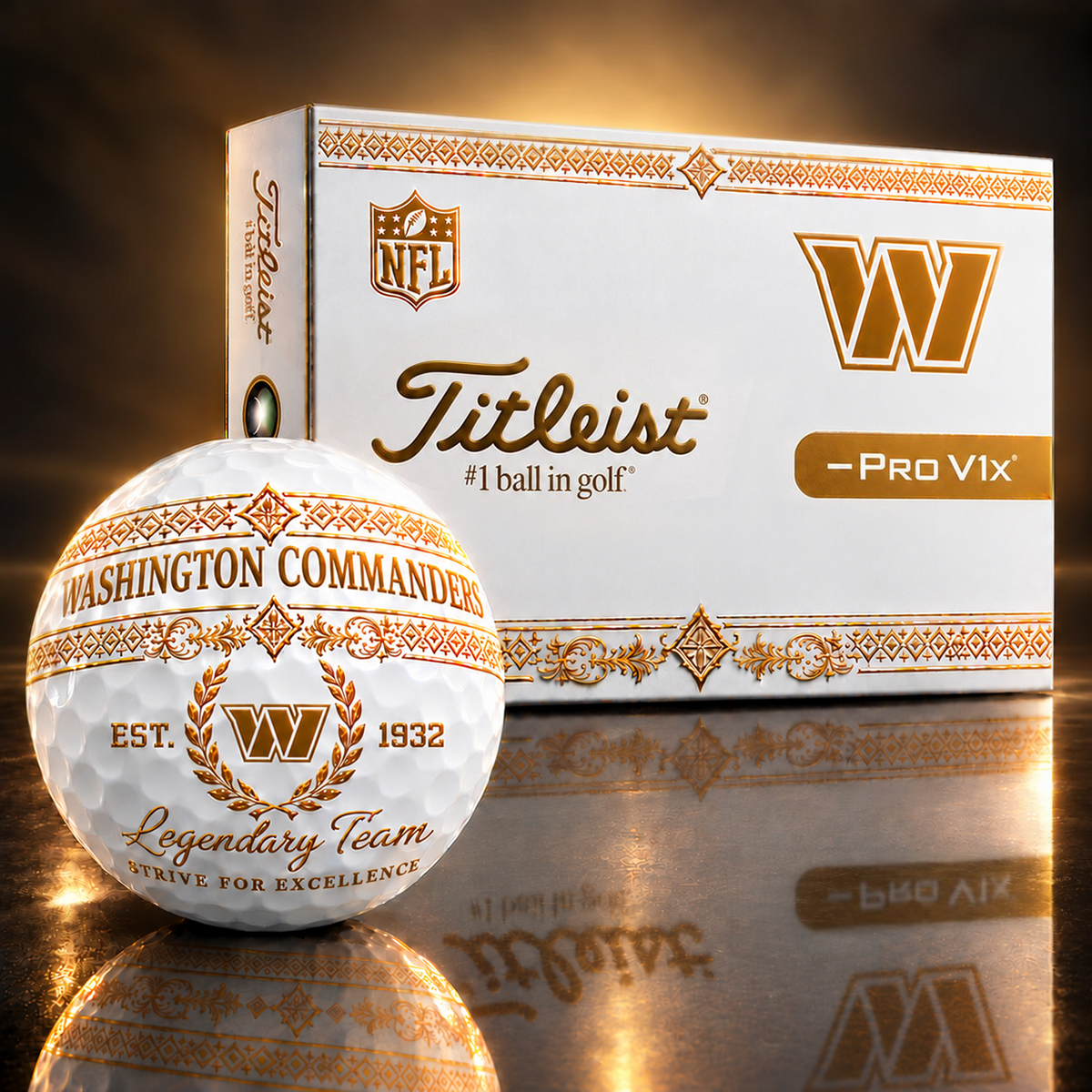 Exclusive NFL x WAS Legendary Team V8 Golf Ball