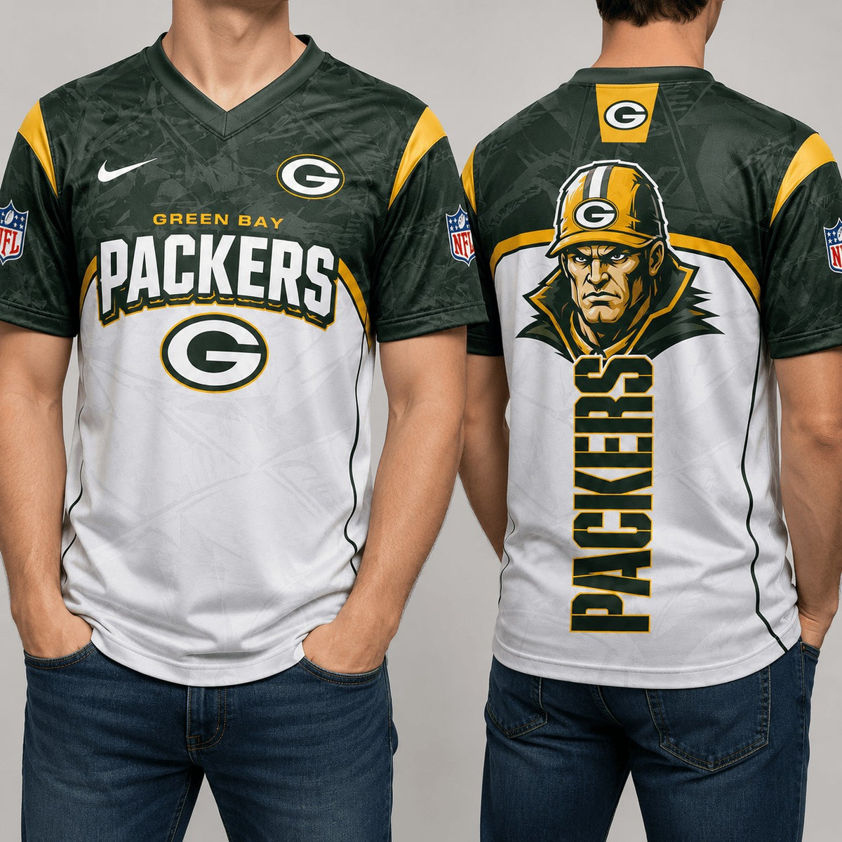 GBP Premium NFL Power Graphic 3D V-neck Shirt