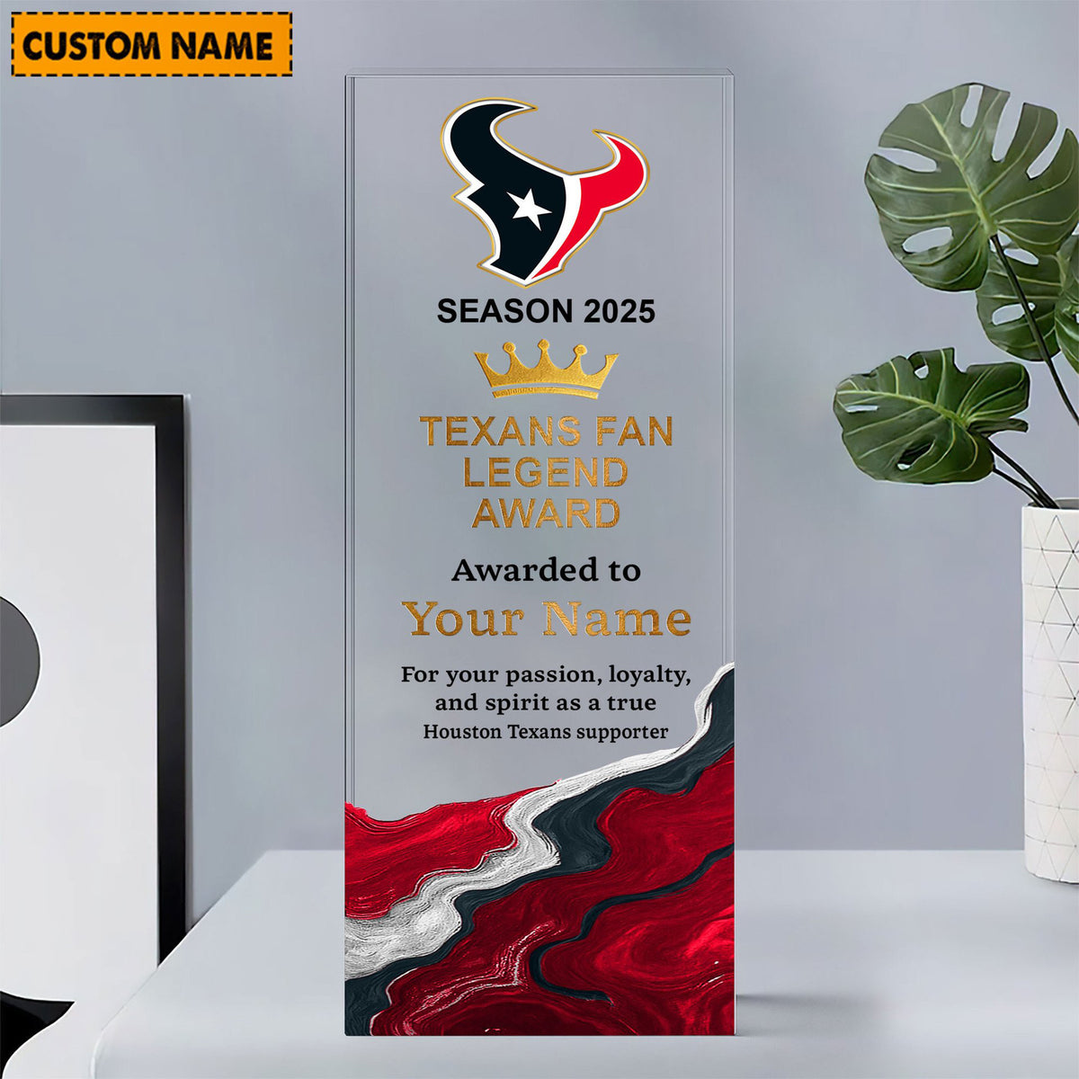 HT NFL Personalized Acrylic Award Plaque Funny Christmas Gift For Family