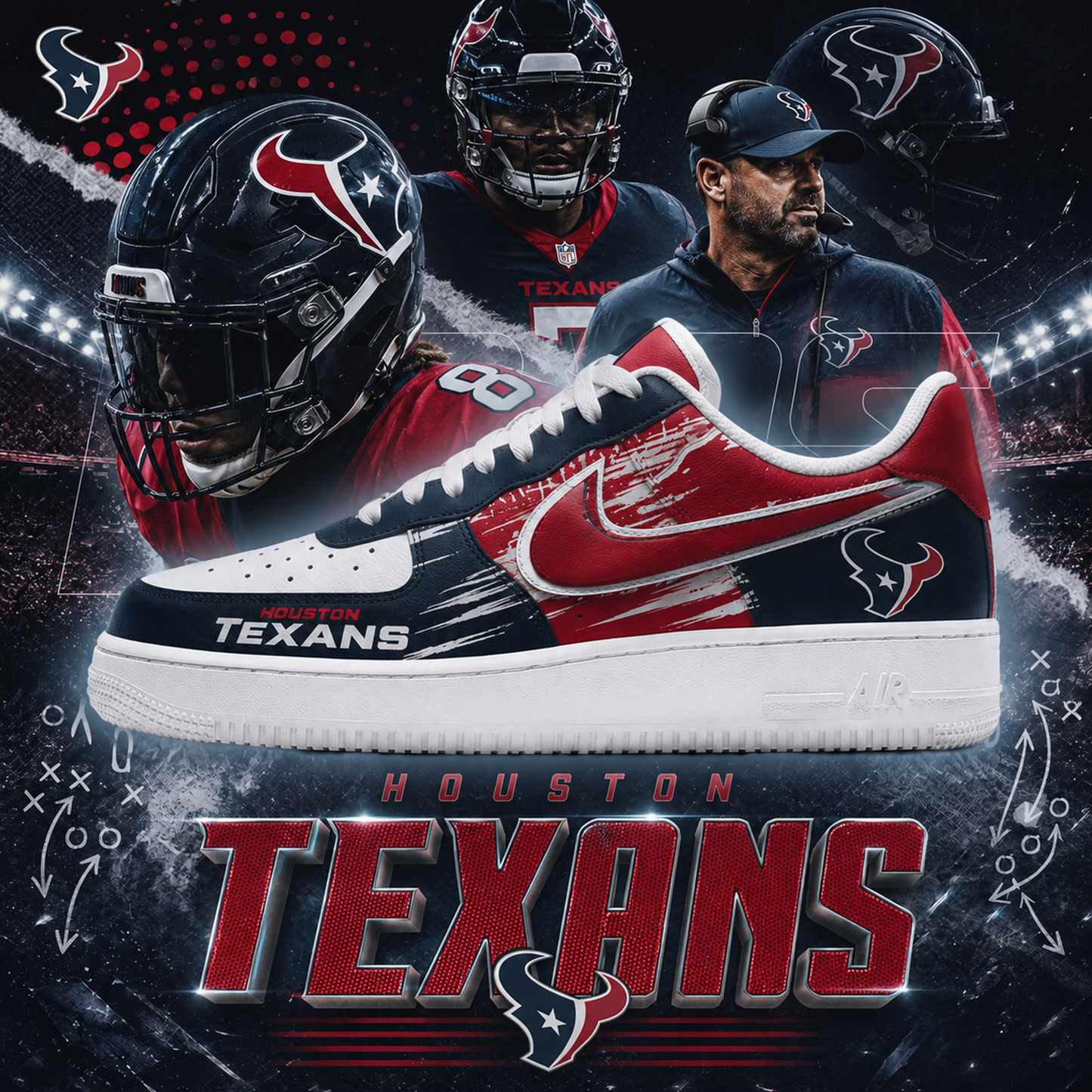 HT x NFL Luxury AF1 Sneakers