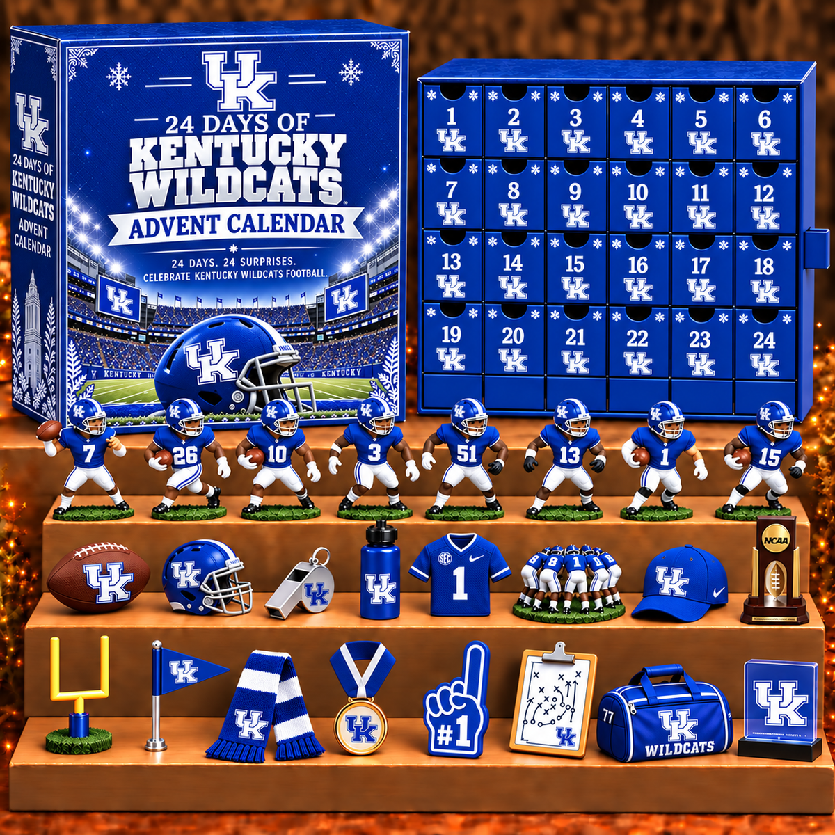 KW x NCAA Personalized 24 Days Of American Football Advent Calendar Blink Box