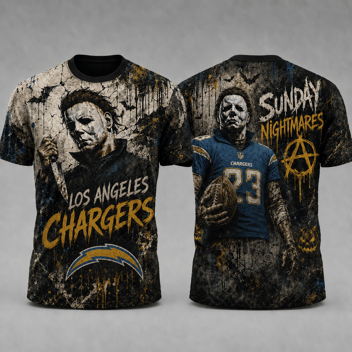 LAC Premium NFL Michael Myers Sunday Nightmares 3D T-Shirt For Horror Football Fans