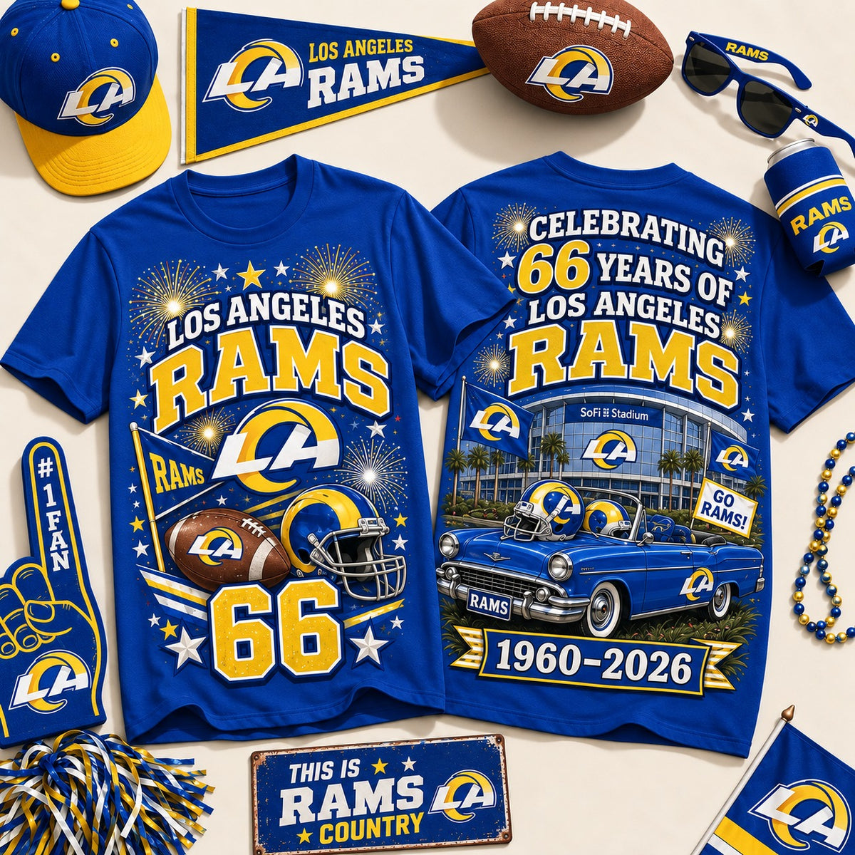LAR Premium NFL Legacy Celebration 3D Shirt