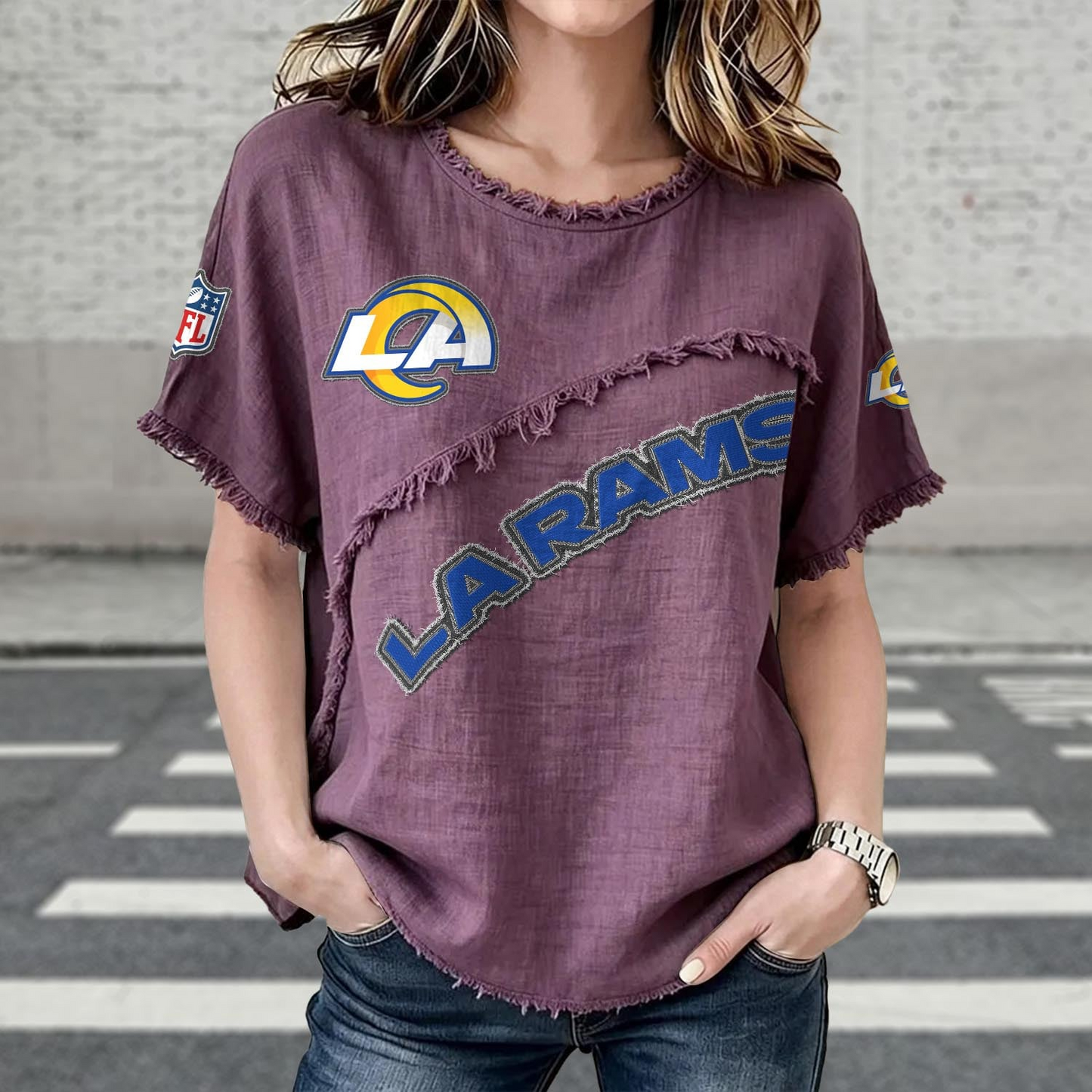 LAR x NFL Women’???s Vintage O-Neck 2905 DatND DVT