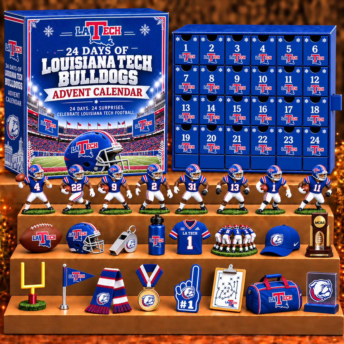 LTB x NCAA Personalized 24 Days Of American Football Advent Calendar Blink Box
