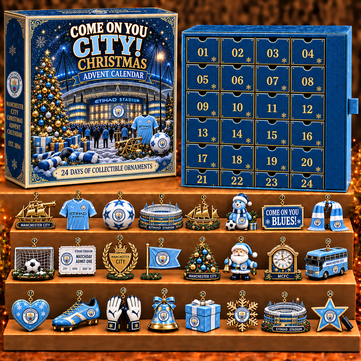 MANC x EPL Personalized 24 Days Of Football Advent Calendar Blink Box V2