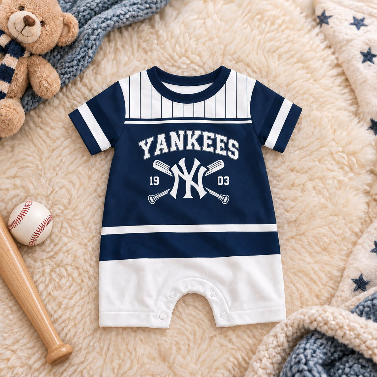 MLB x NYY Baseball Baby Romper