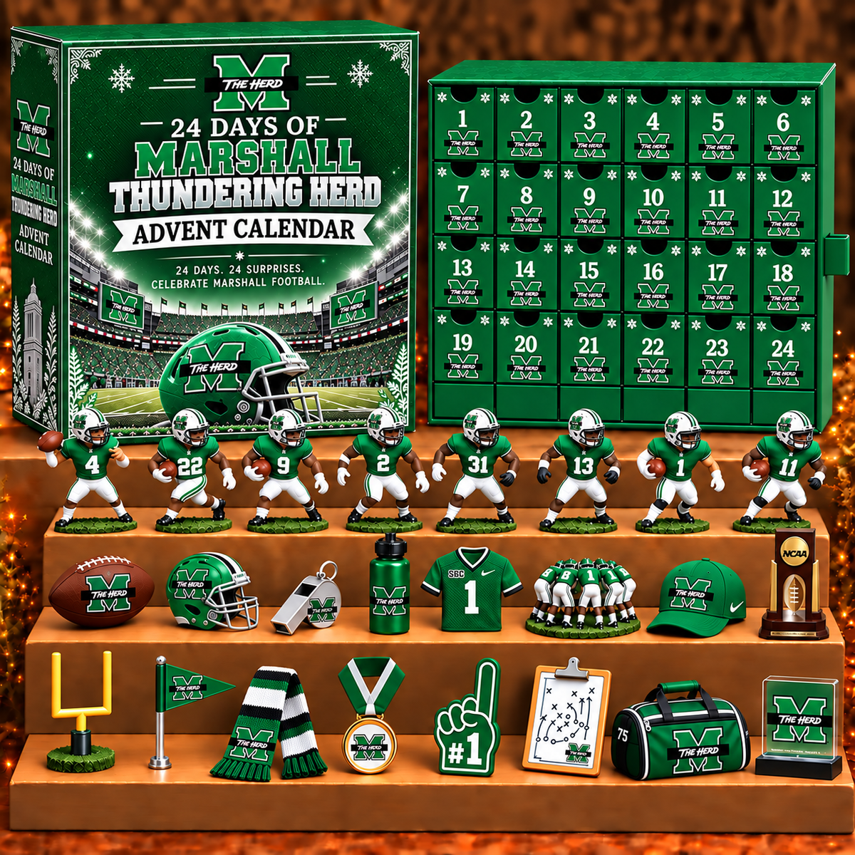MTH x NCAA Personalized 24 Days Of American Football Advent Calendar Blink Box