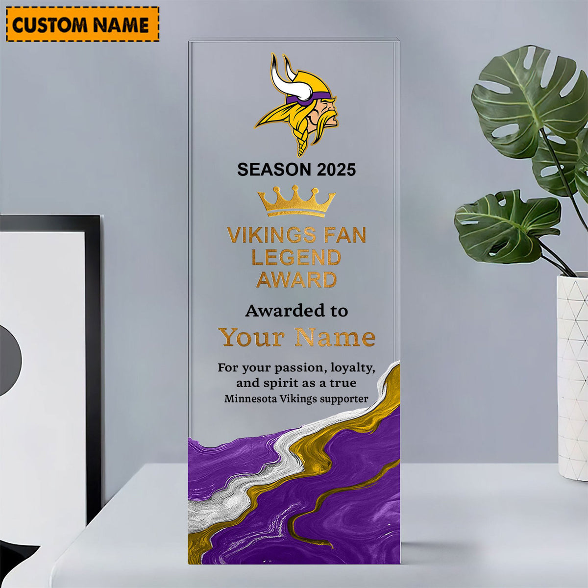 MV NFL Personalized Acrylic Award Plaque Funny Christmas Gift For Family