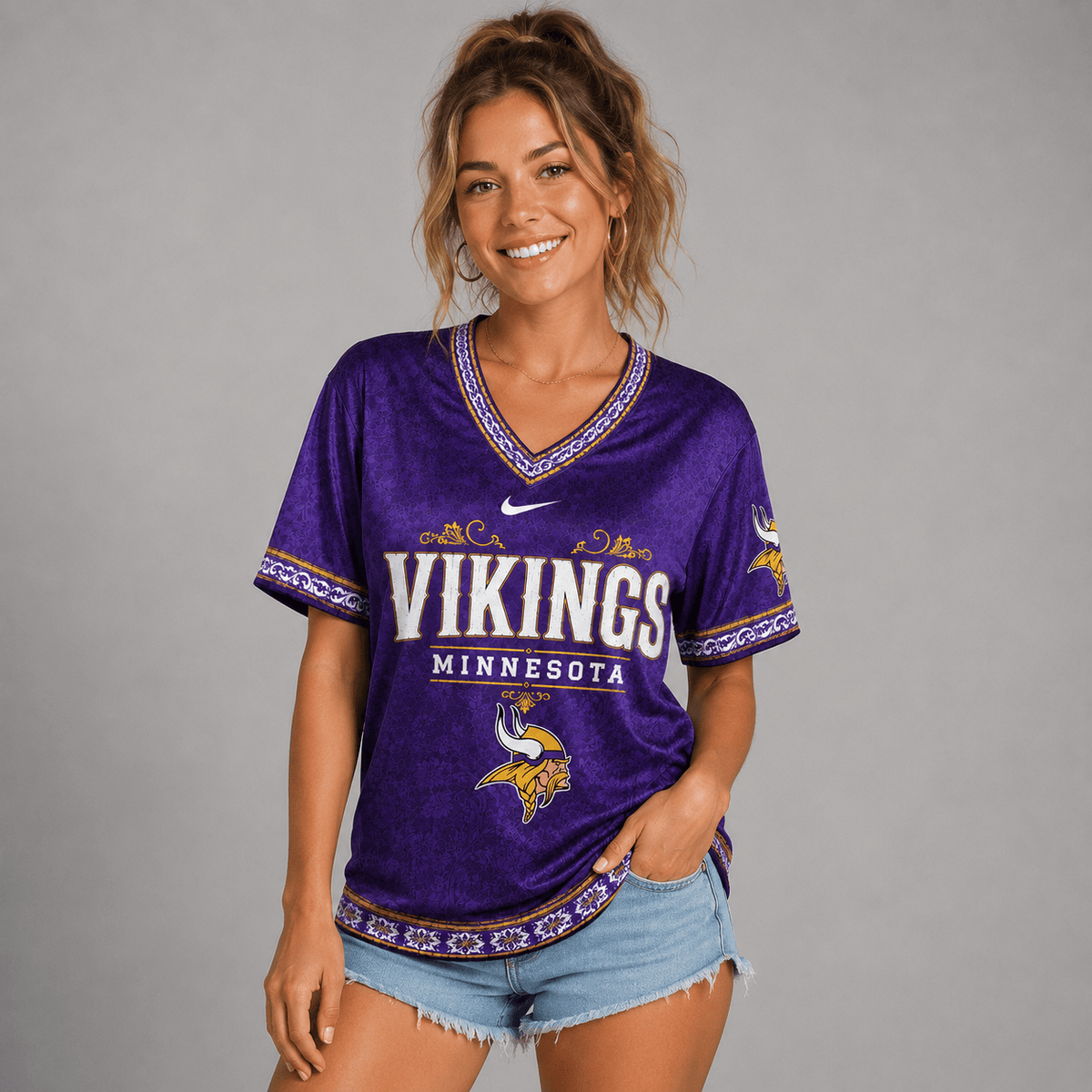 MV Premium NFL Classic Floral Satin Shirt