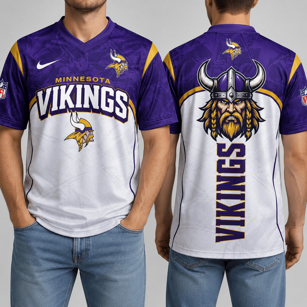MV Premium NFL Power Graphic 3D V-neck Shirt