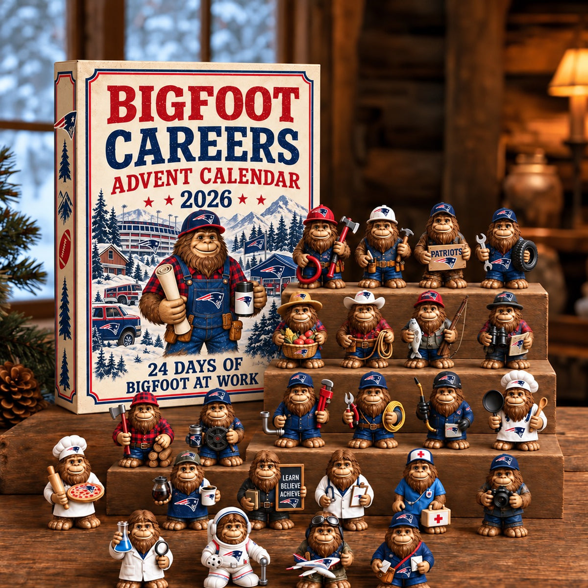 NEP x NFL Personalized 24 Days Of Bigfoot Advent Calendar Blink Box