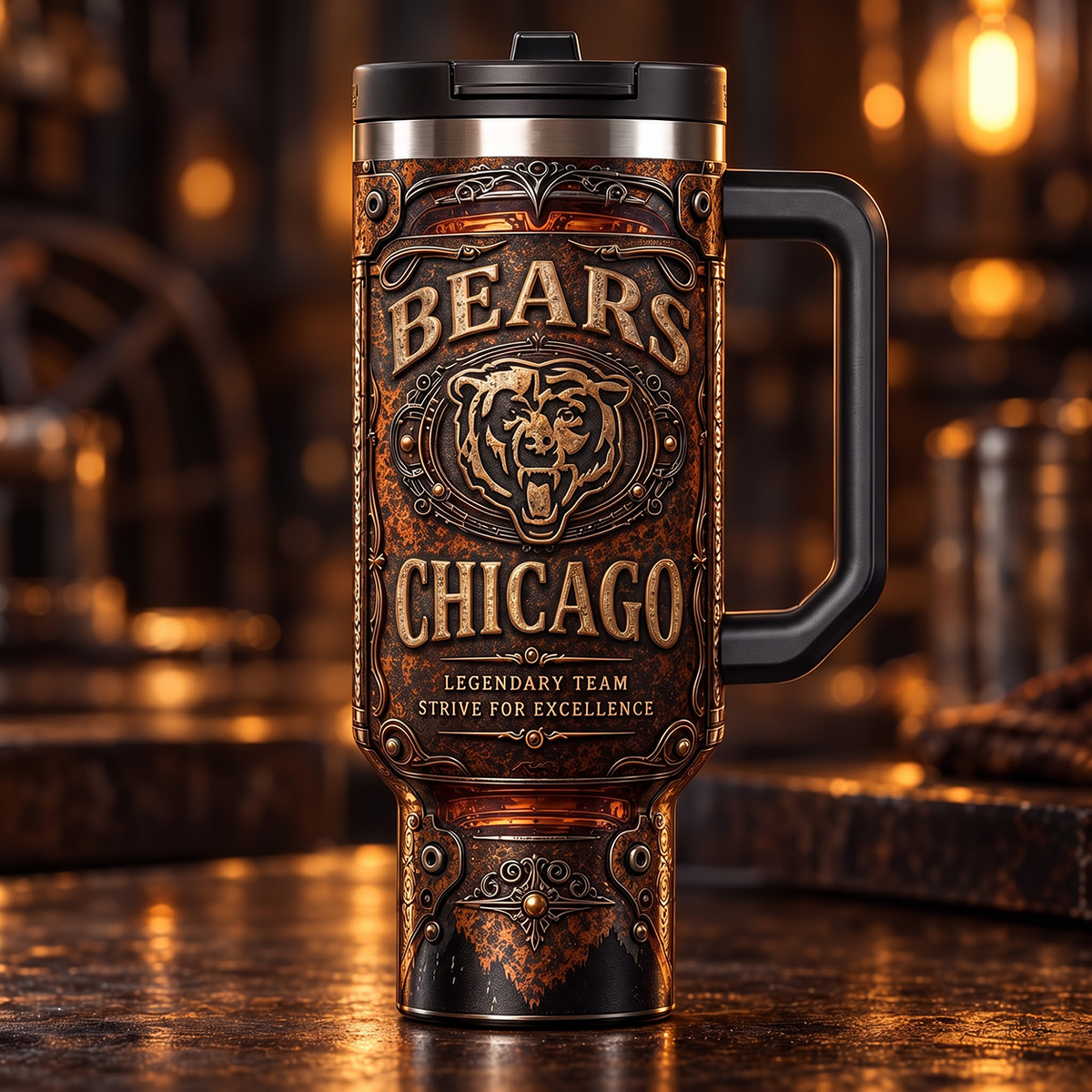 NFL x CHI Premium Old 40oz Tumbler With Straw