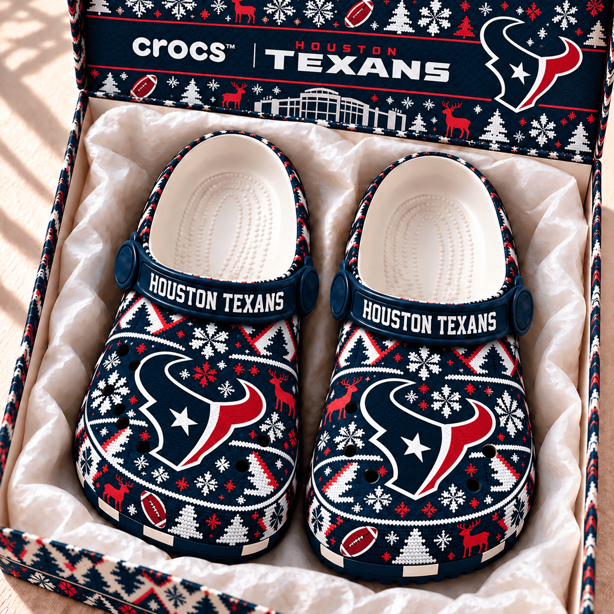 NFL x HOU Christmas Crocs