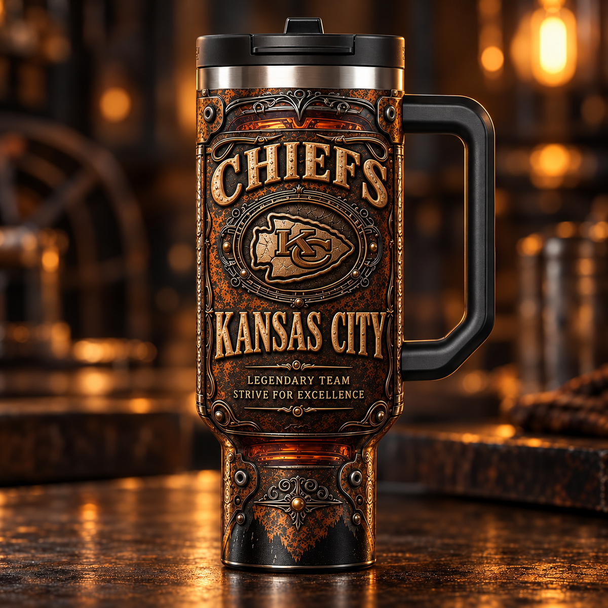 NFL x KC Premium Old 40oz Tumbler With Straw