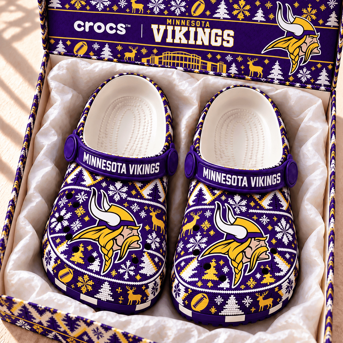 NFL x MIN Christmas Crocs