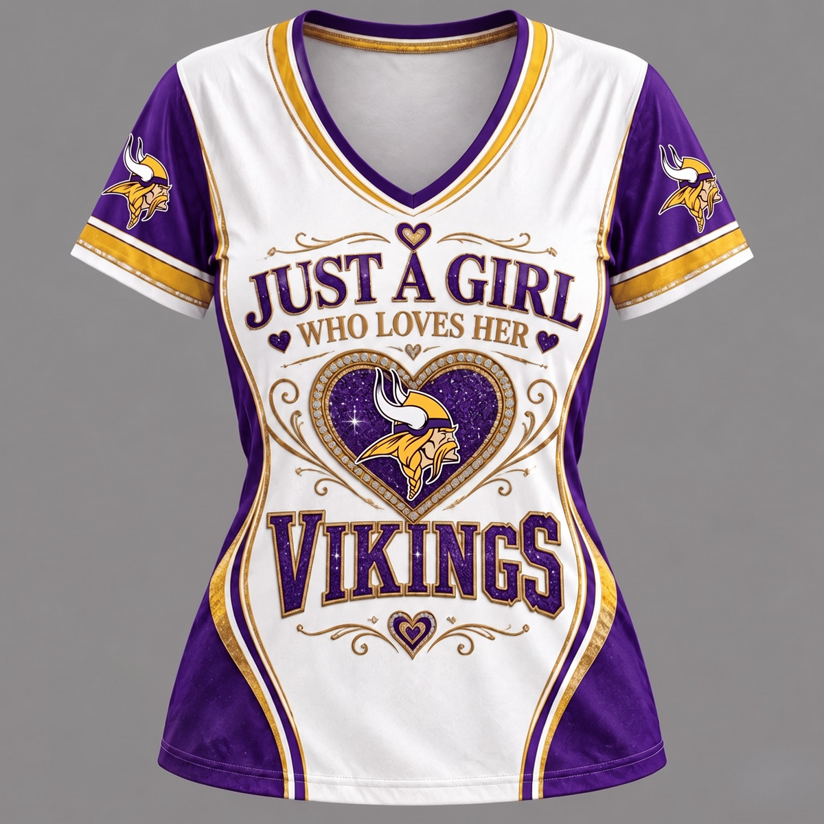 NFL x MIN Just A Girl V-Neck Shirt