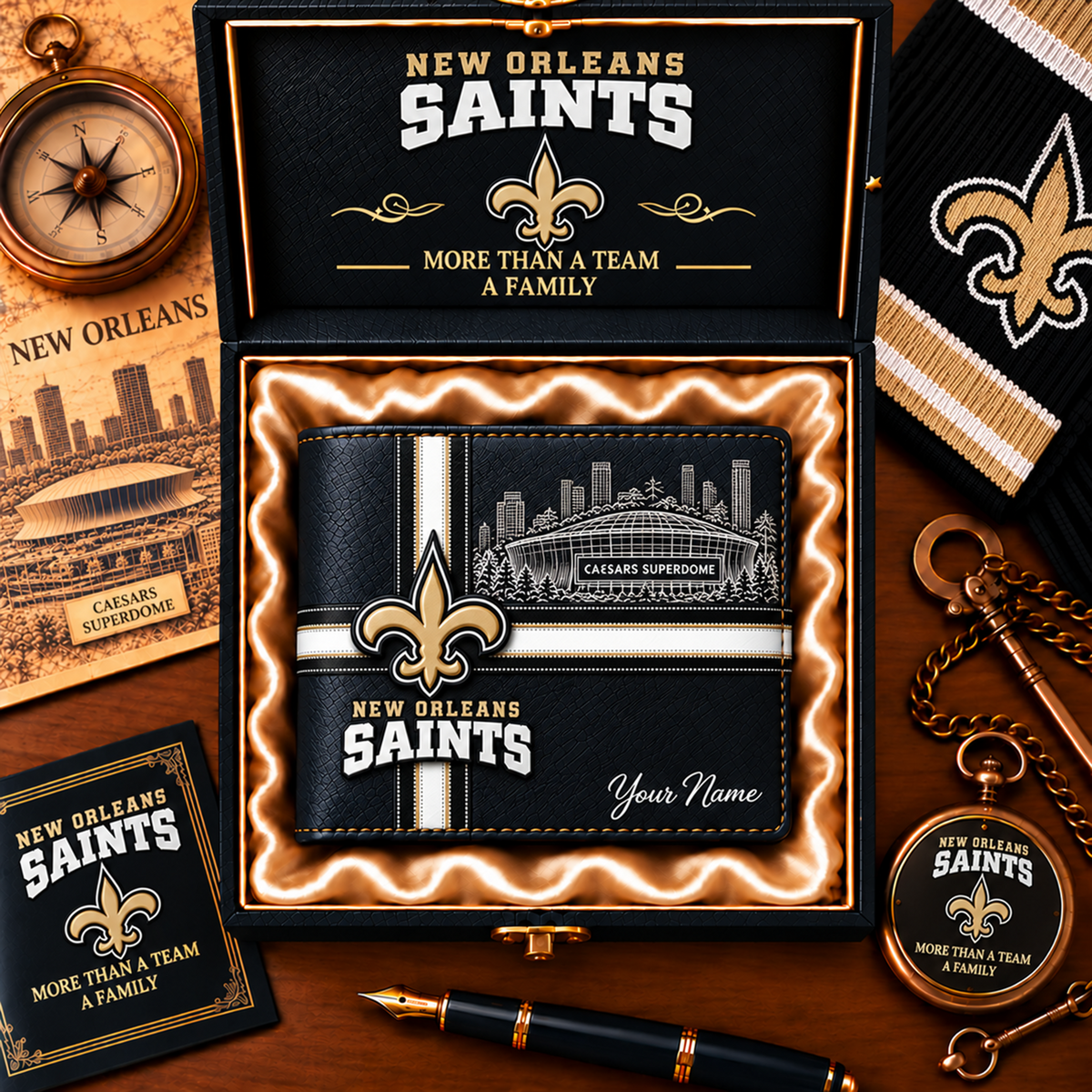 NFL x NO Custom Name Leather Wallet